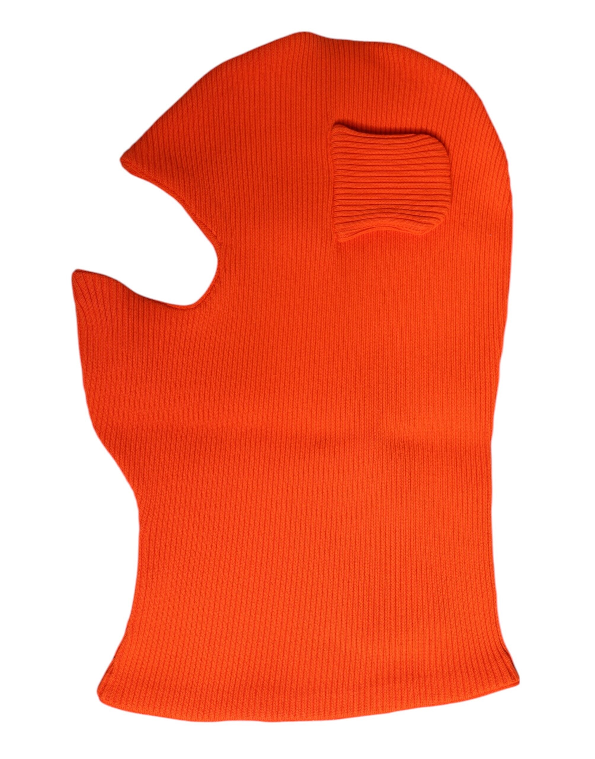 Orange Cotton Whole Head Wrap Balaclava Hat