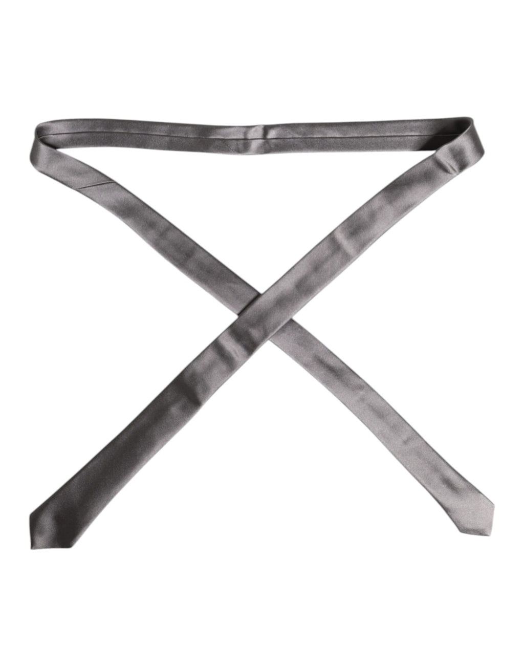 Metallic Silver Silk Adjustable Necktie Tie