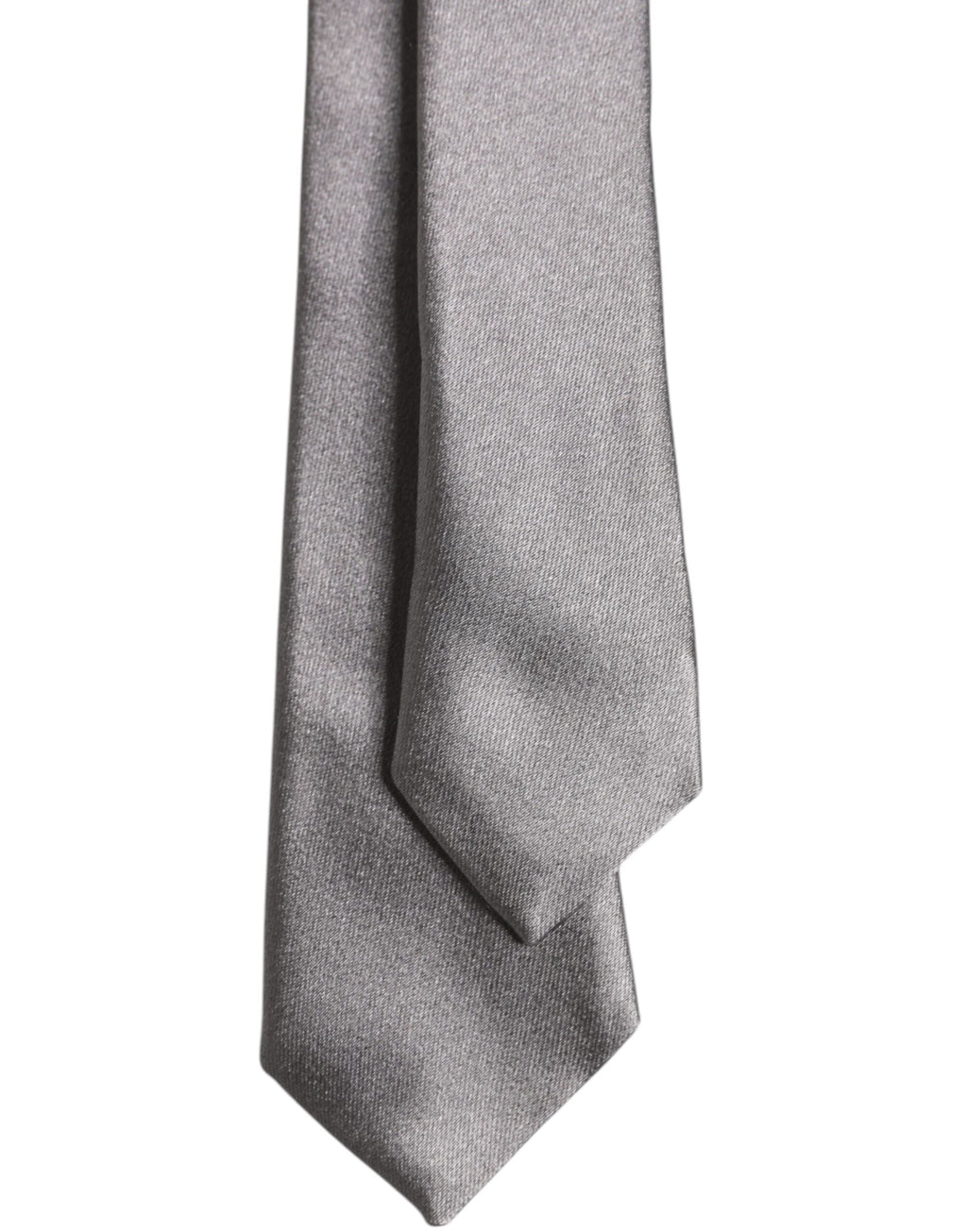 Metallic Silver Silk Adjustable Necktie Tie