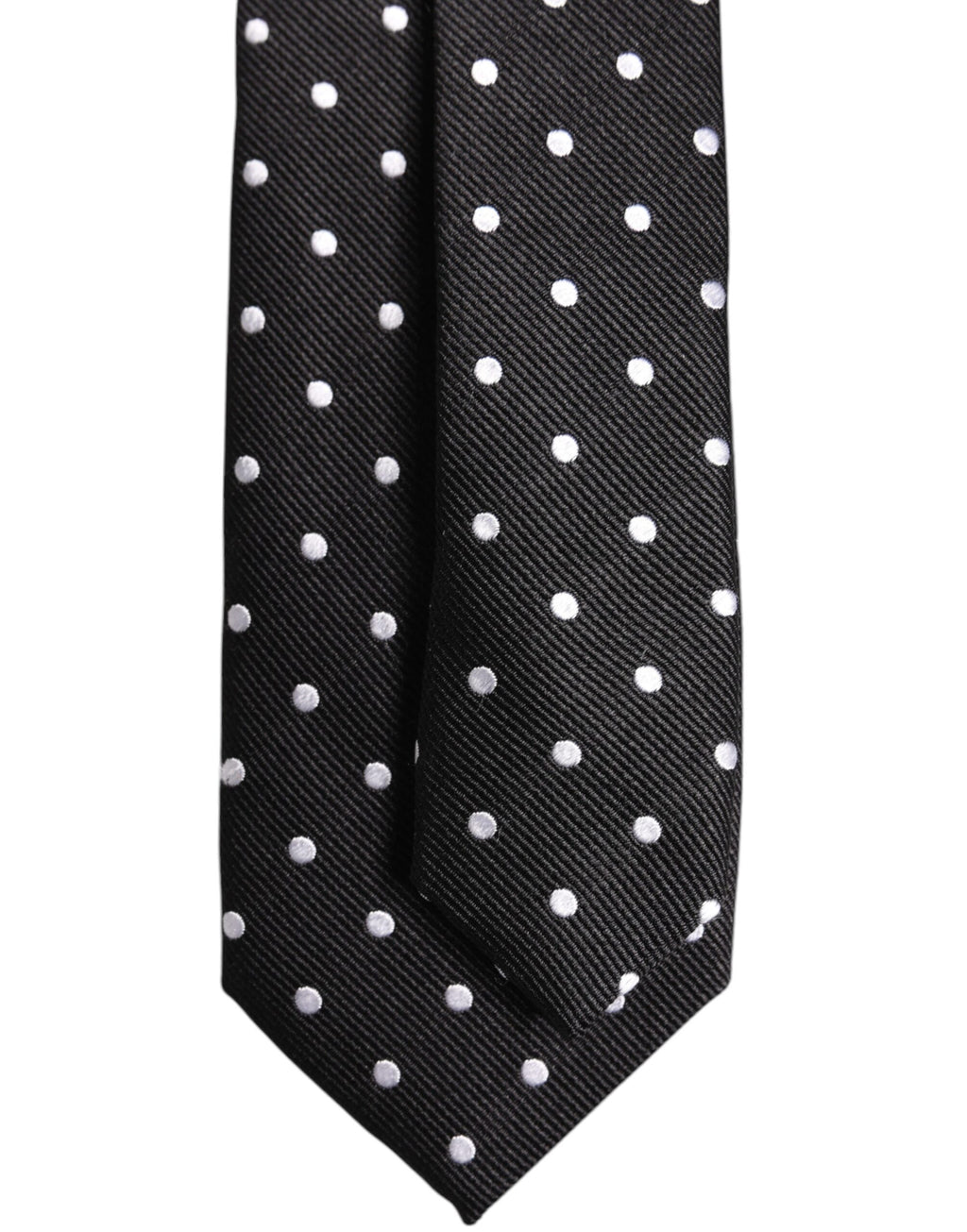 Black Polka Dots Silk Adjustable Necktie Tie