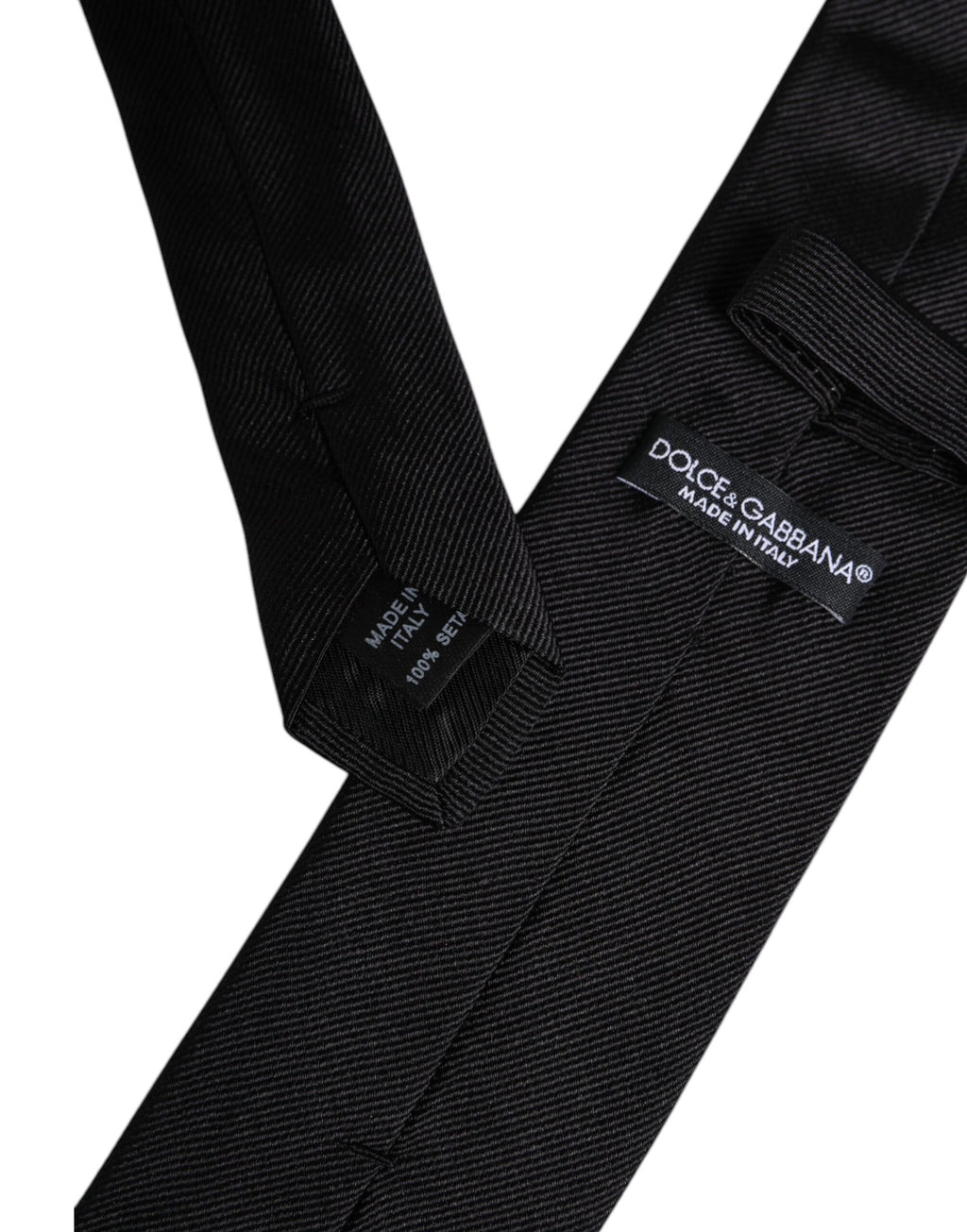 Black Solid Silk Adjustable Necktie Tie