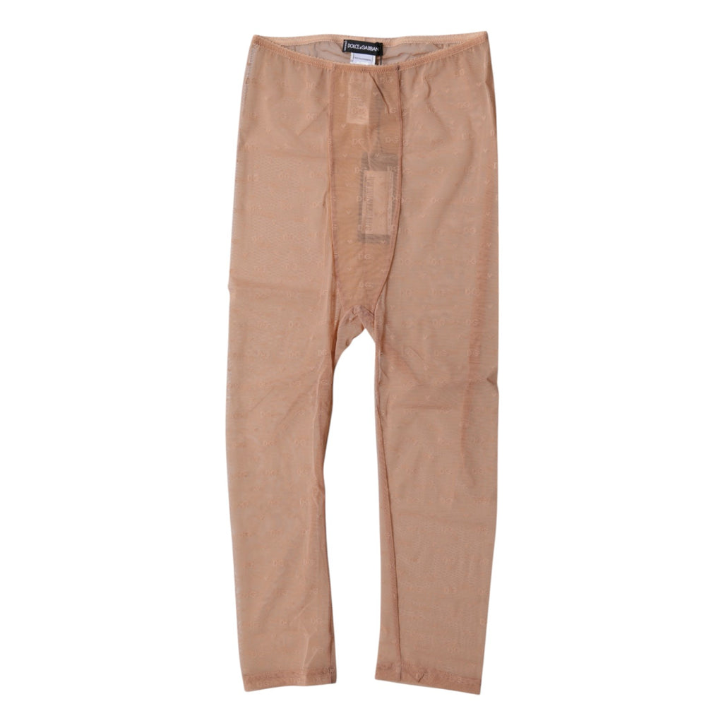 Brown Logo Lace Lingerie Cropped Tight Underwear