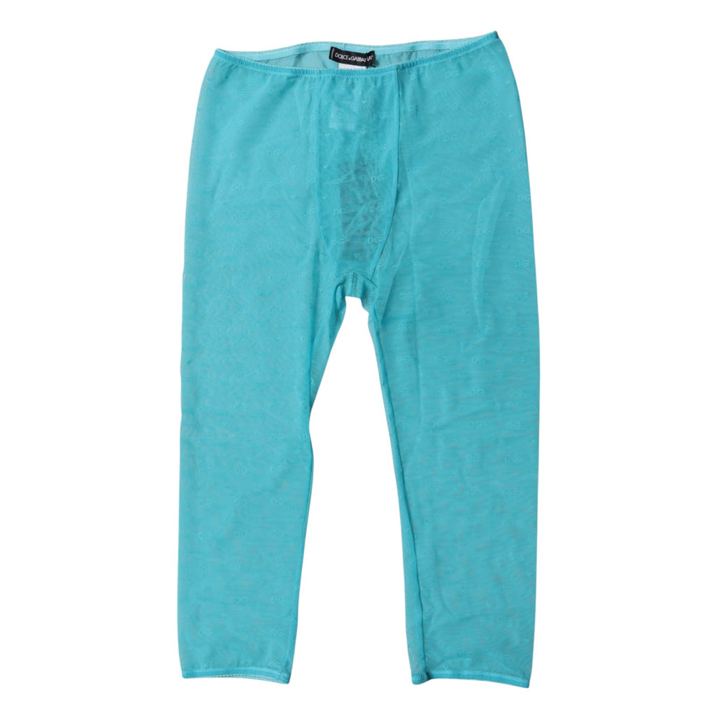 Blue Logo Lace Lingerie Cropped Tight Underwear