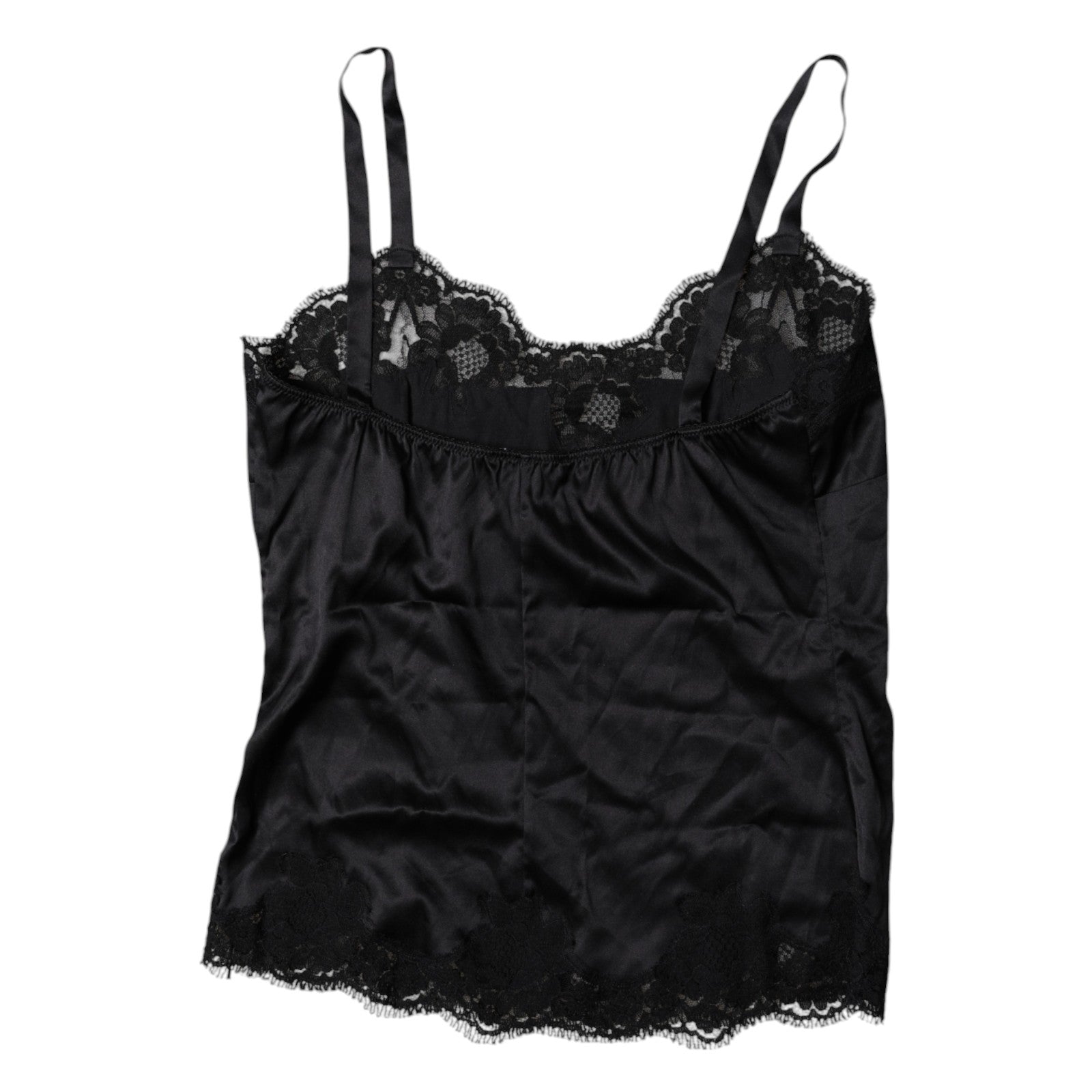 Black Lace Silk Blend Camisole Top Underwear
