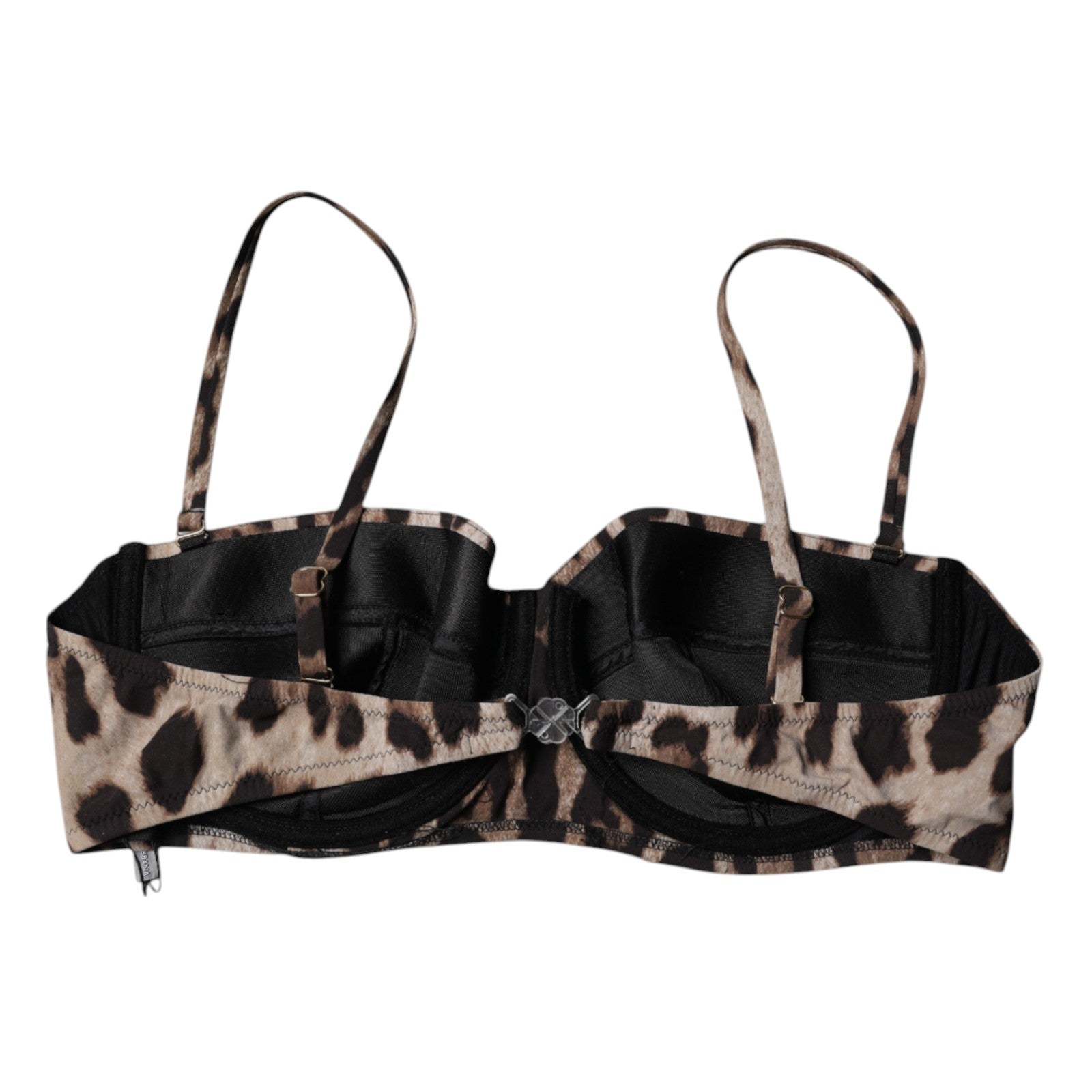 Brown Leopard Nylon Balconcino Bra Underwear