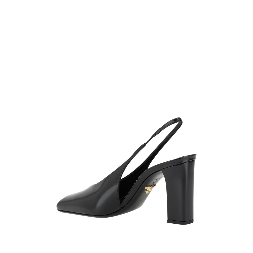 Black Calf Leather Pumps