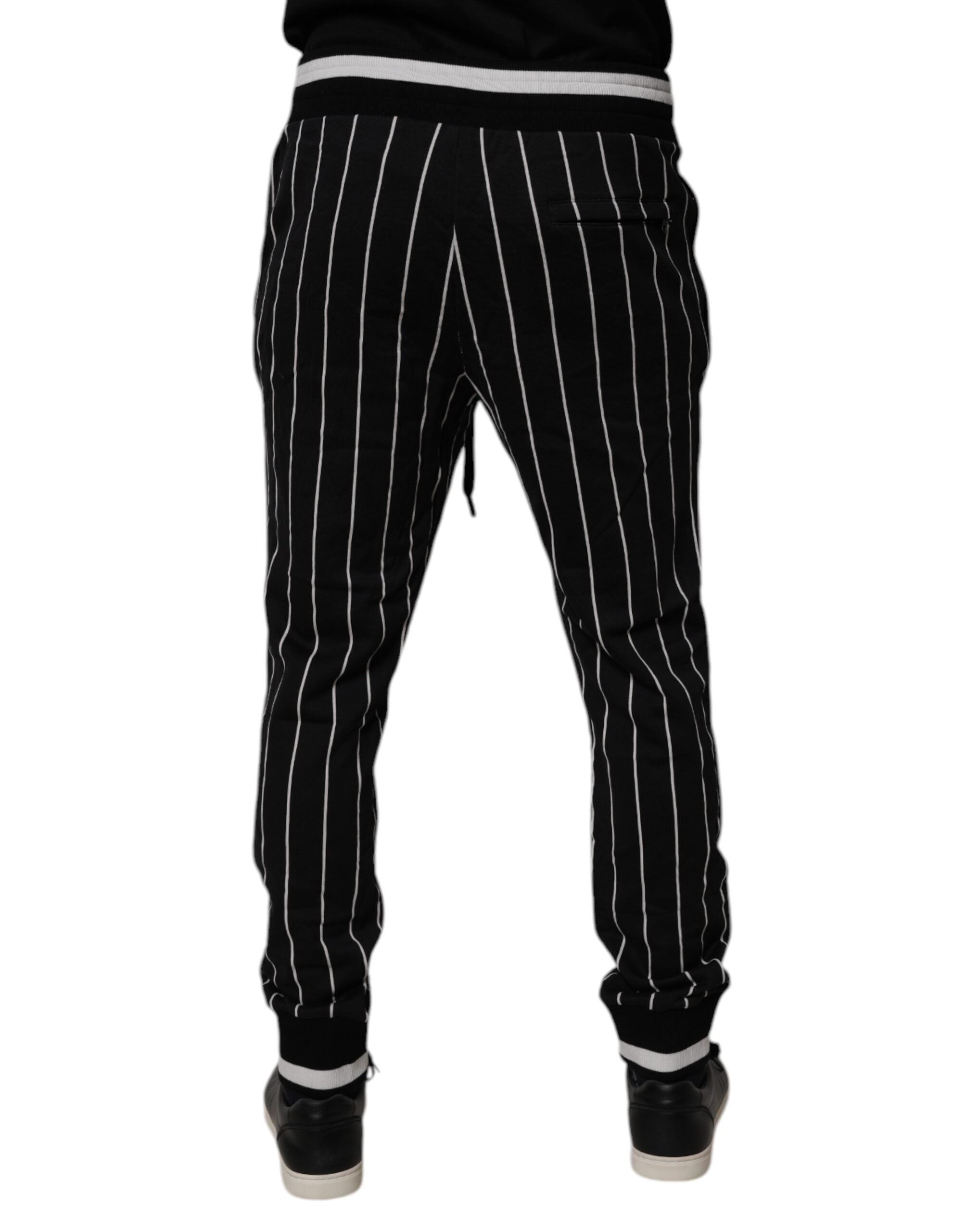 Black White Stripes Jogger Sweatpants Pants