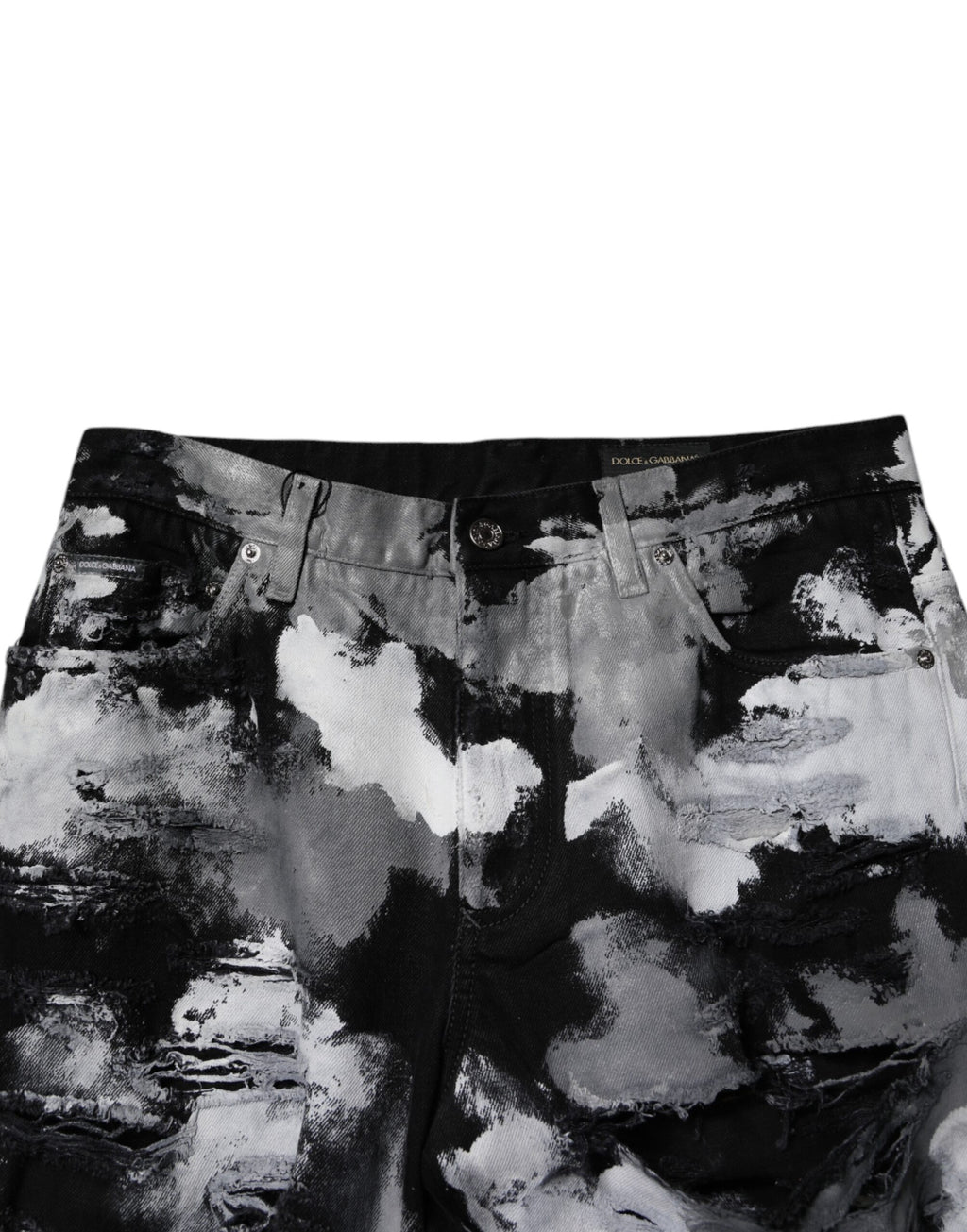 Multicolor Camouflage Tattered Skinny Denim Jeans