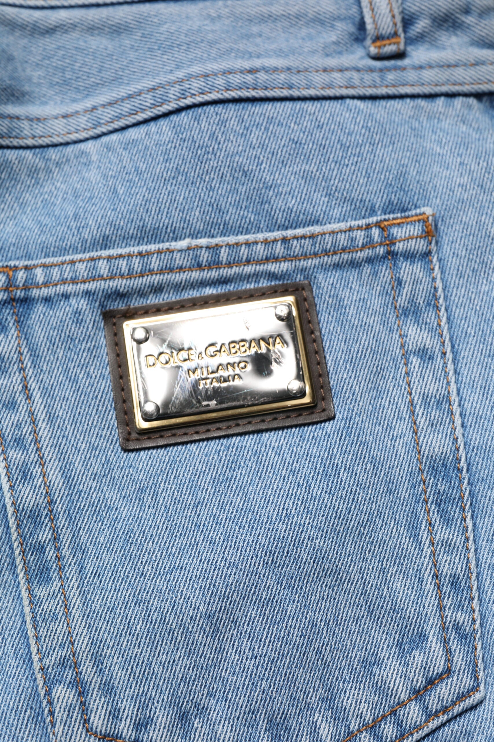 Blue Cotton Skinny Men Denim Mid Waist Jeans