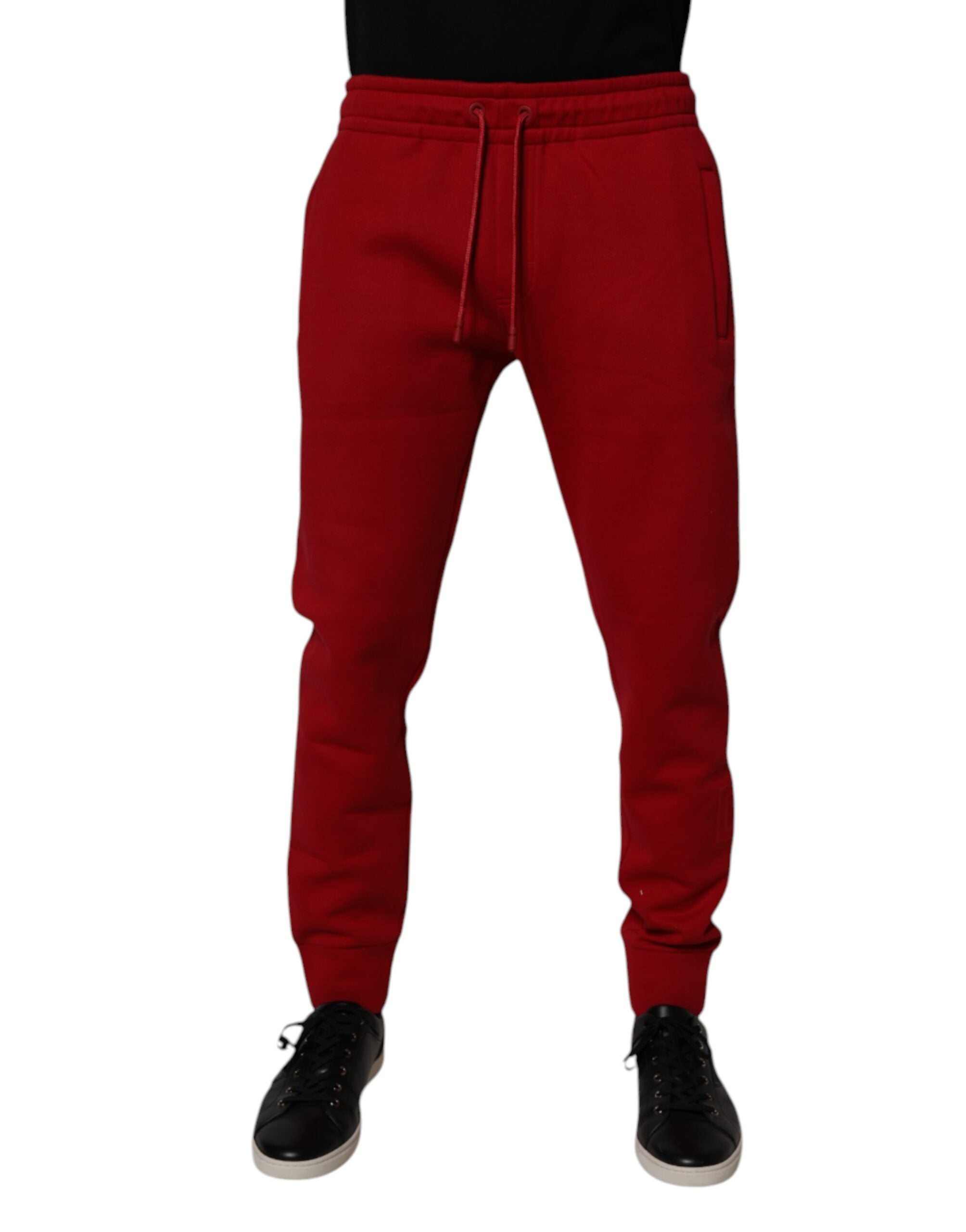Red DG Logo Cotton Jogger Men Sweatpants Pants