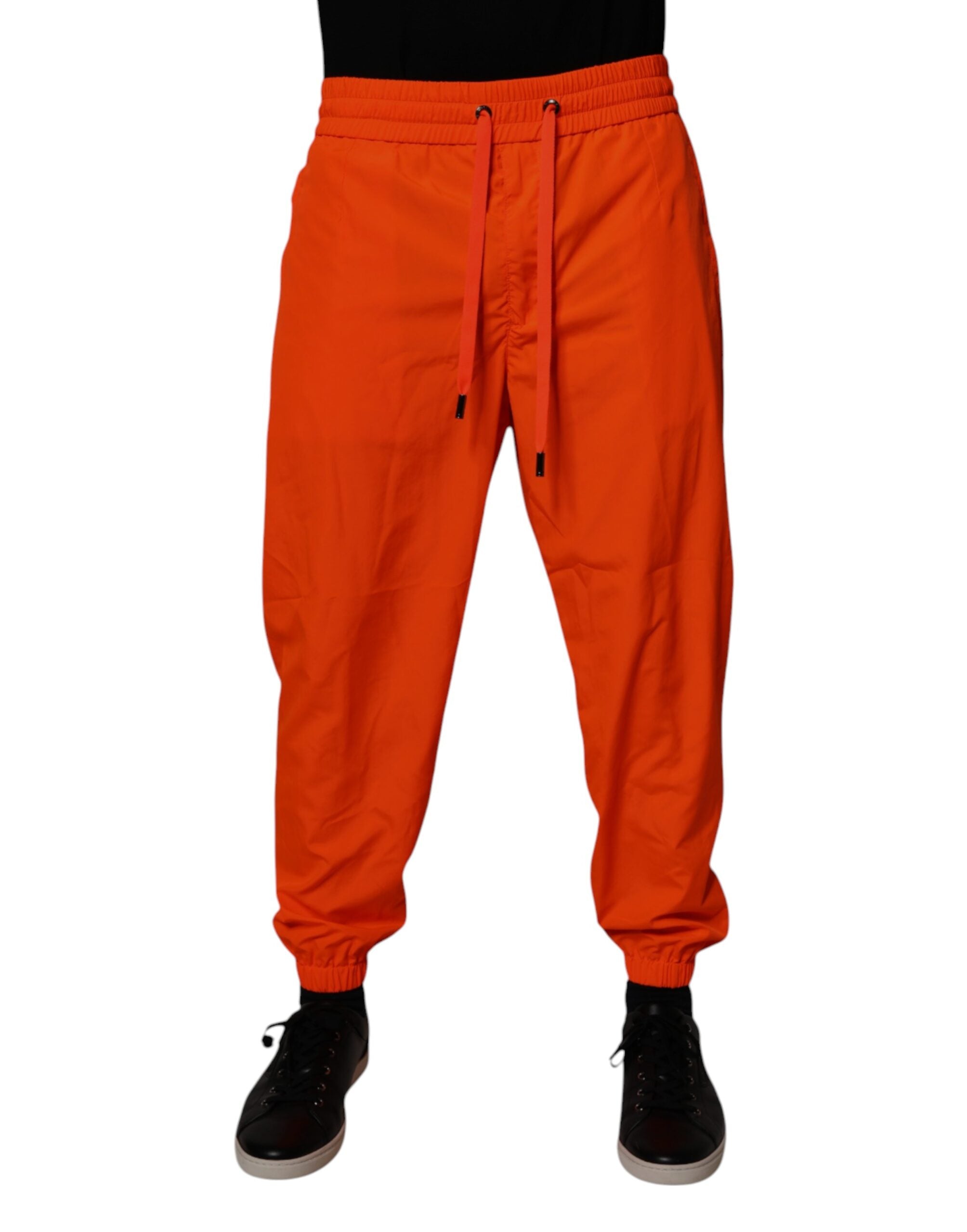 Orange Polyester Men Jogger Sweatpants Pants
