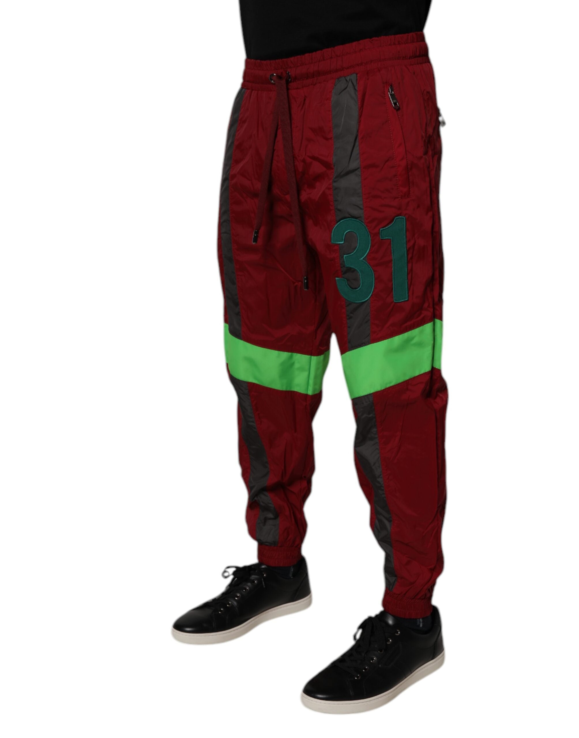 Maroon Nylon Men Jogger Sweatpants Pants