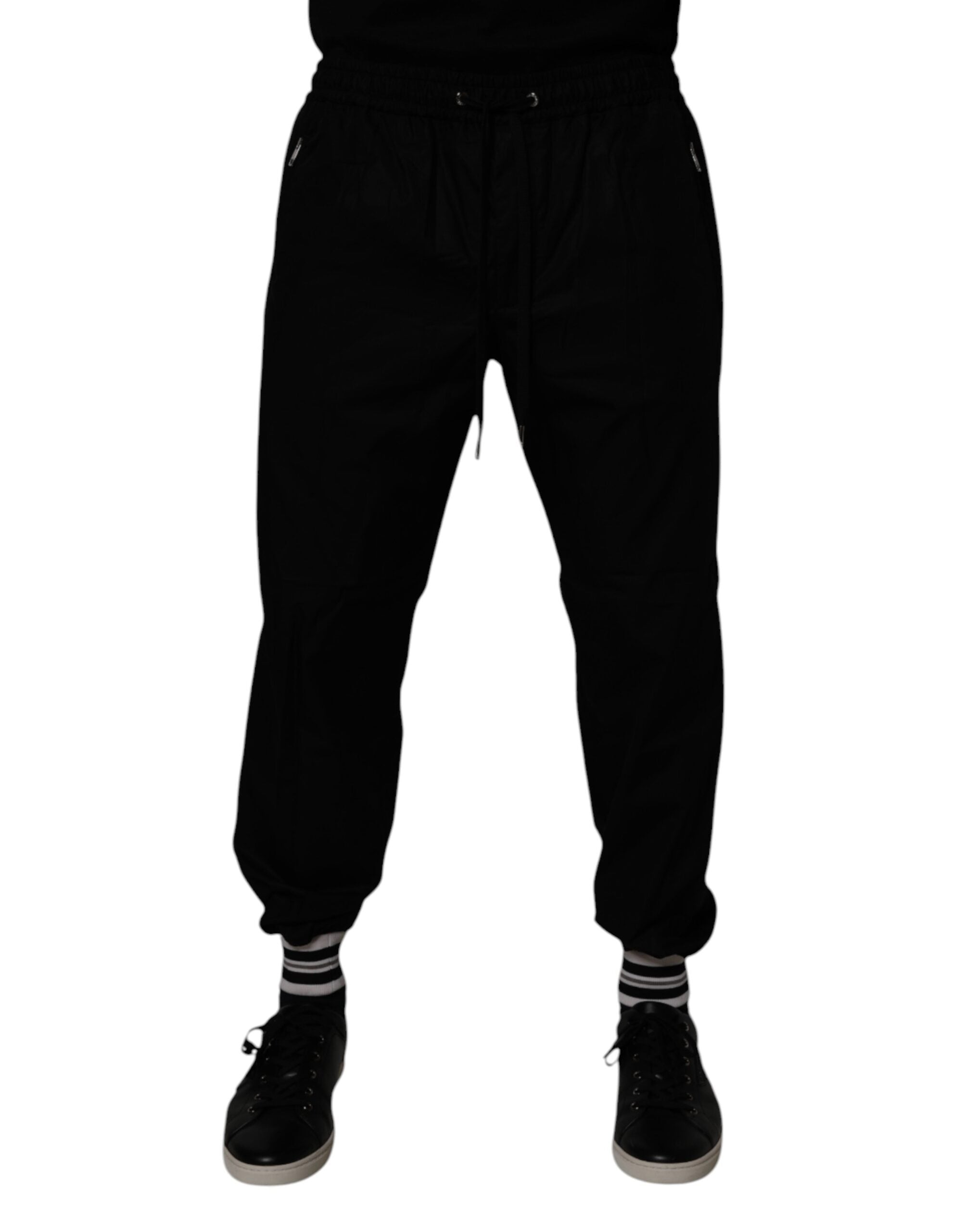 Black Cotton Men Jogger Sweatpants Pants