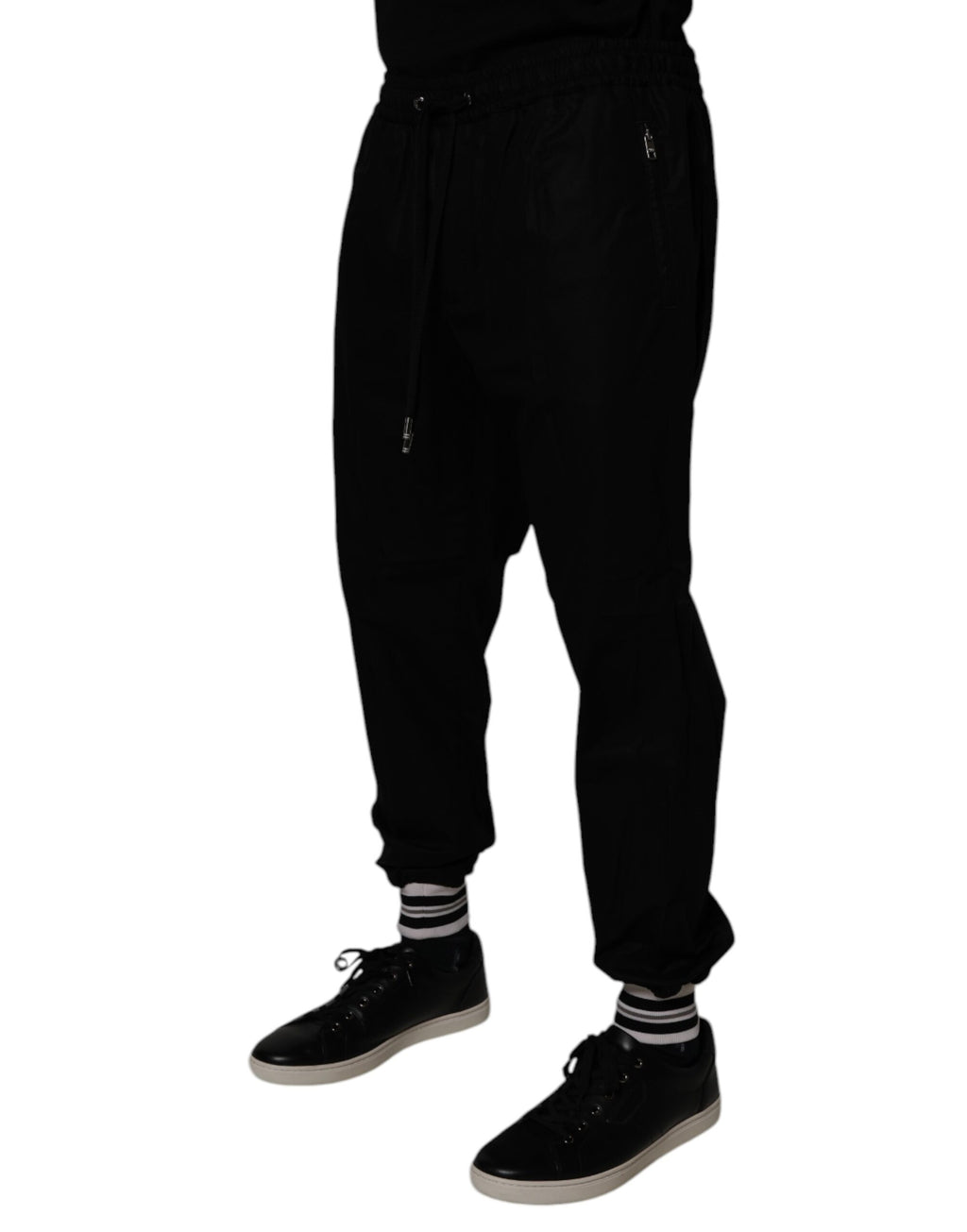 Black Cotton Men Jogger Sweatpants Pants
