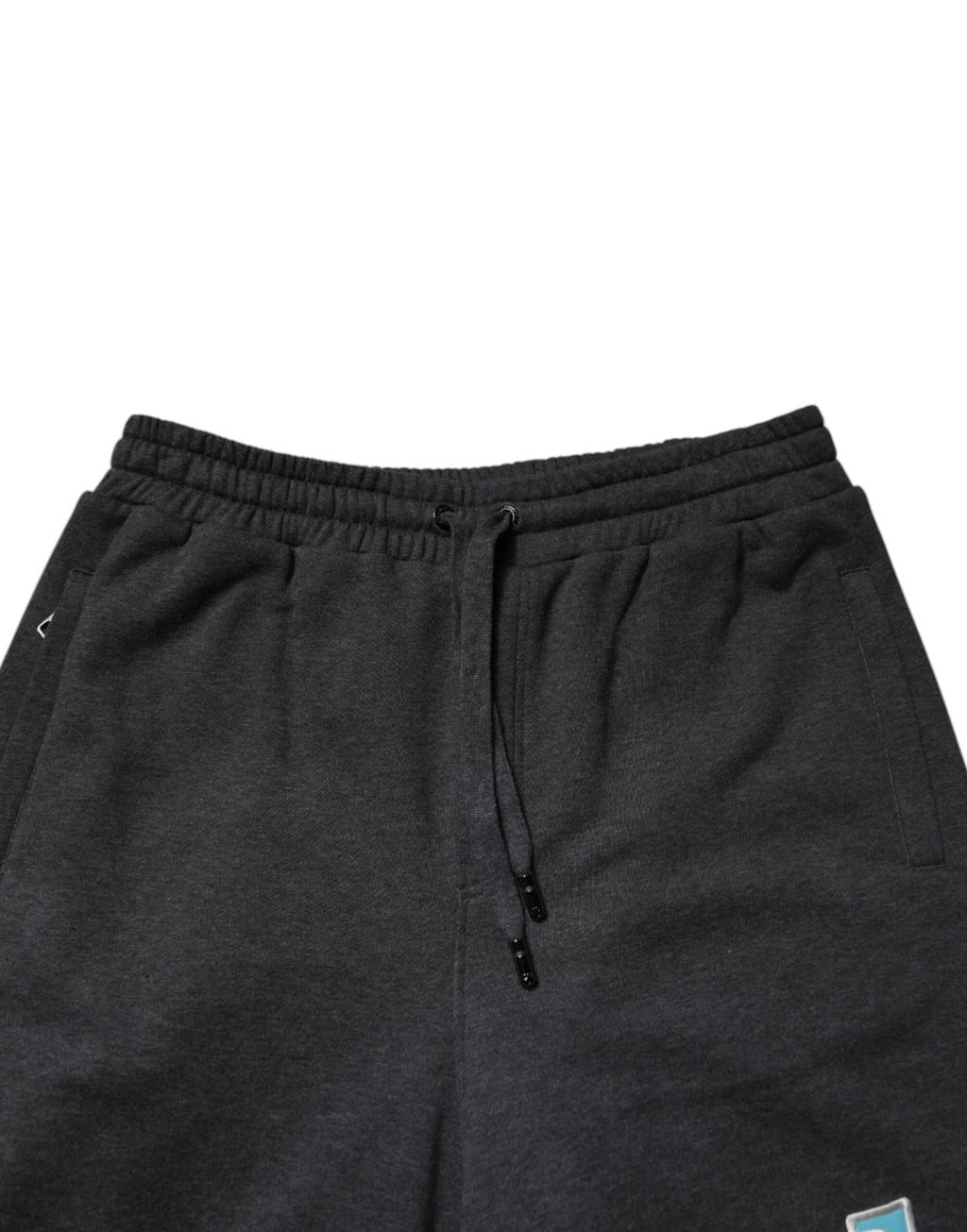 Dark Gray Cotton Layered Straight Sweatpants Pants