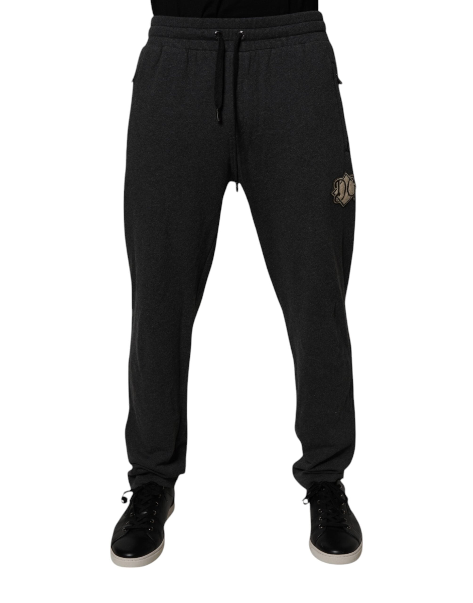 Dark Gray Logo Cotton Jogger Sweatpants Pants