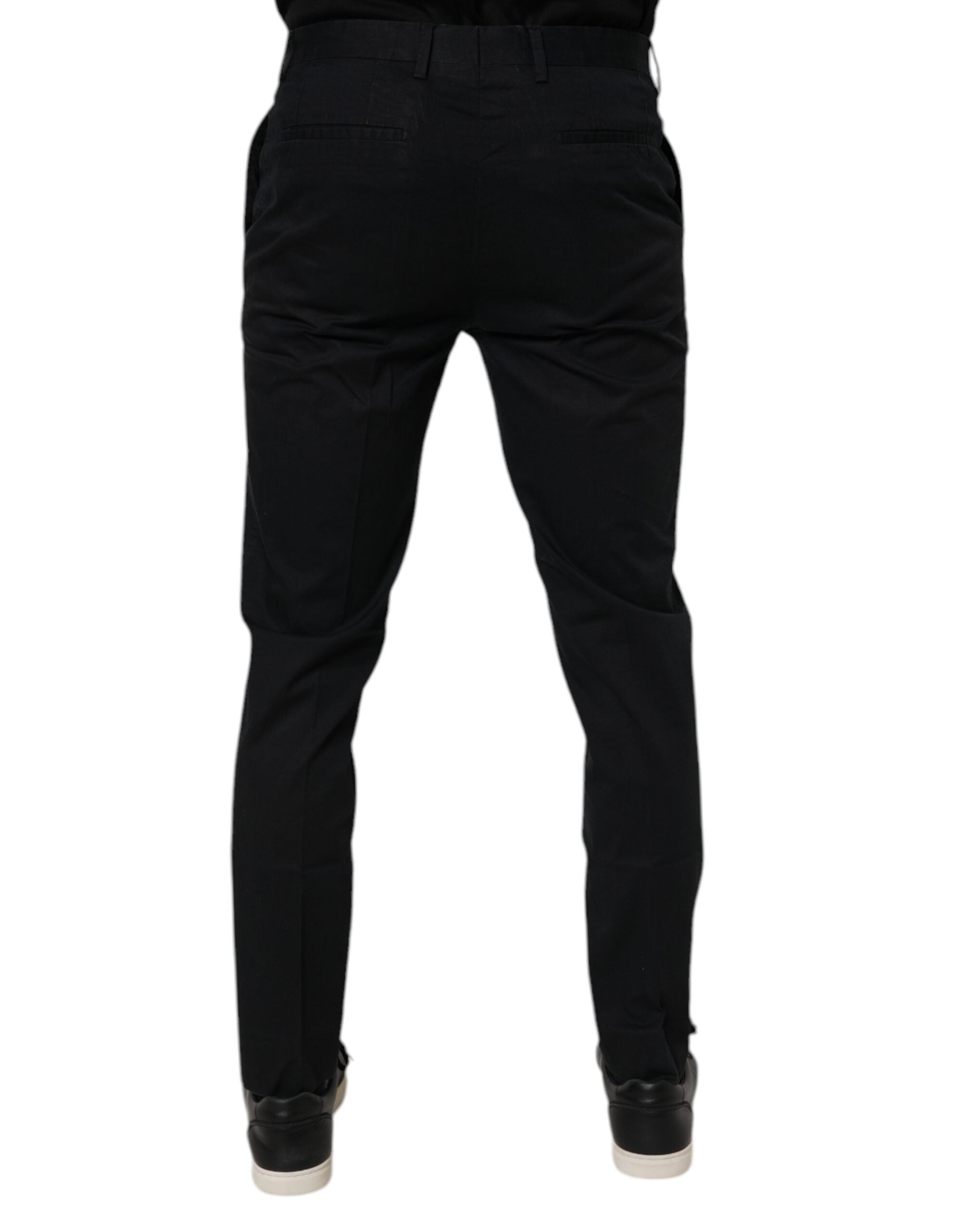 Black Cotton Stretch Skinny Dress Formal Pants