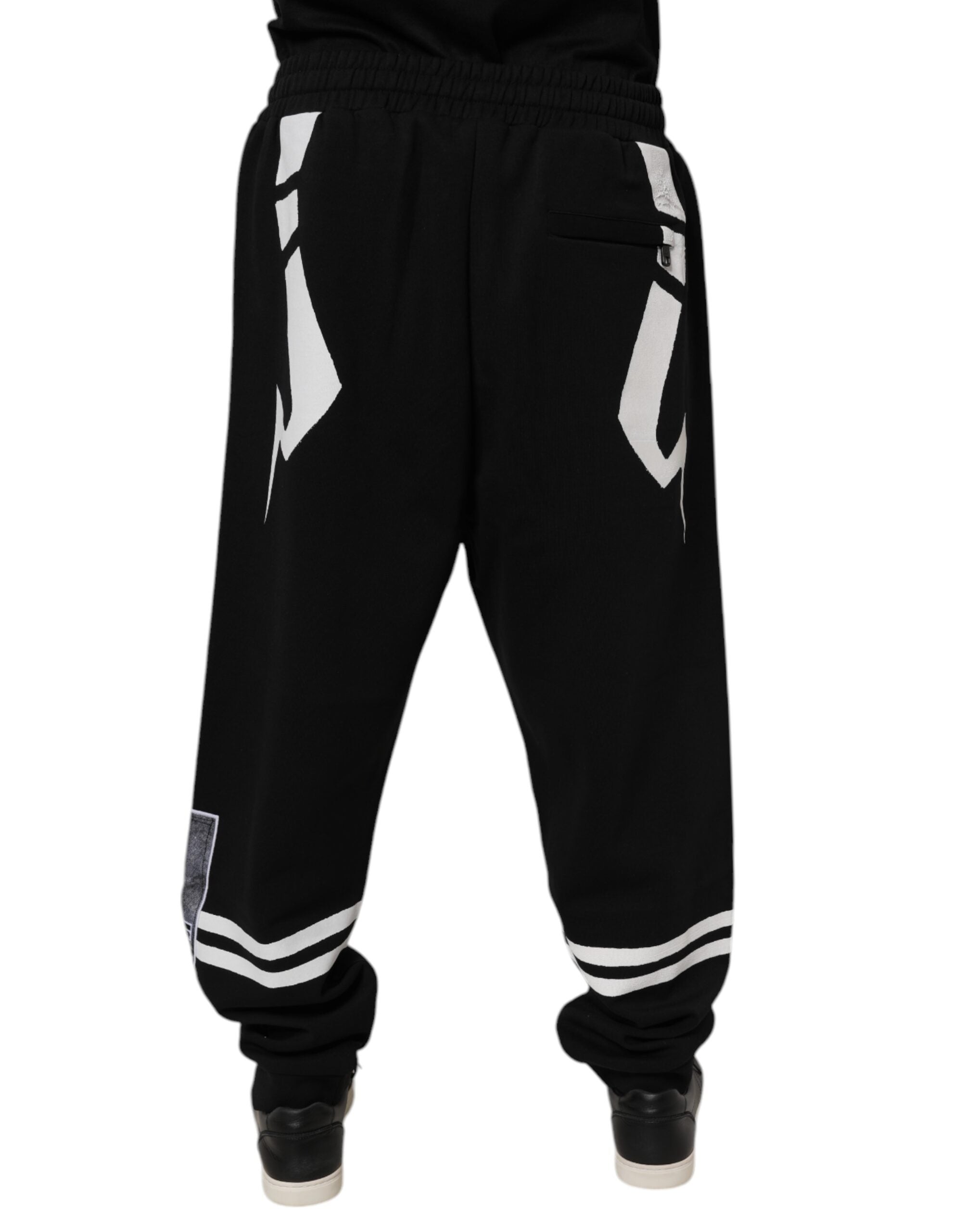 Black Logo Cotton Jogger Sweatpants Pants