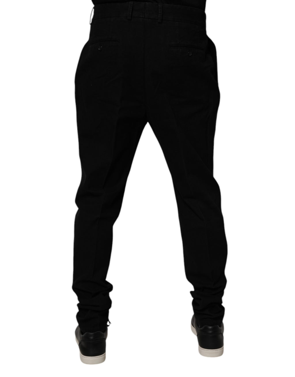 Black Cotton Stretch Skinny Pants