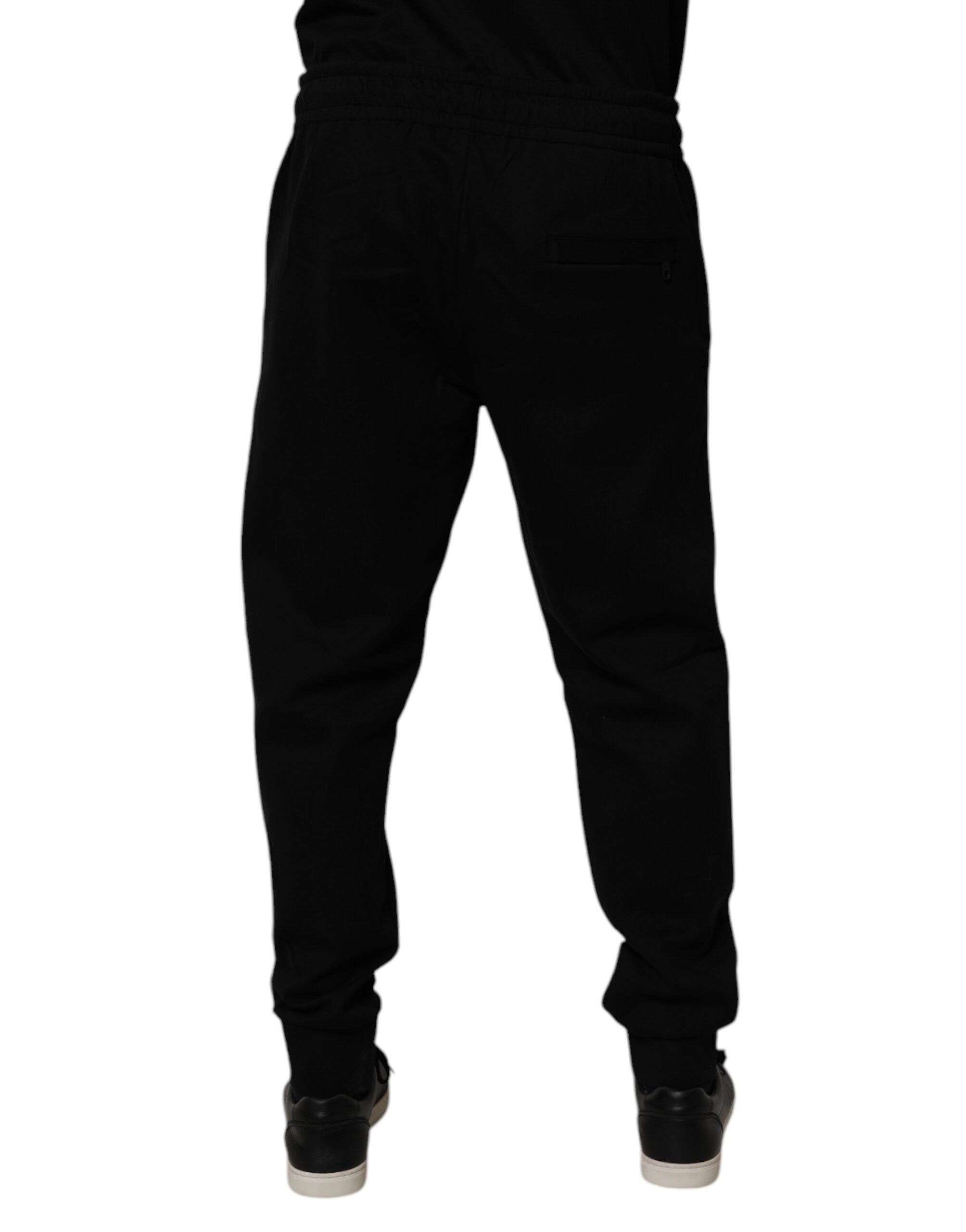Black Cotton Blend Jogger Sweatpants Pants