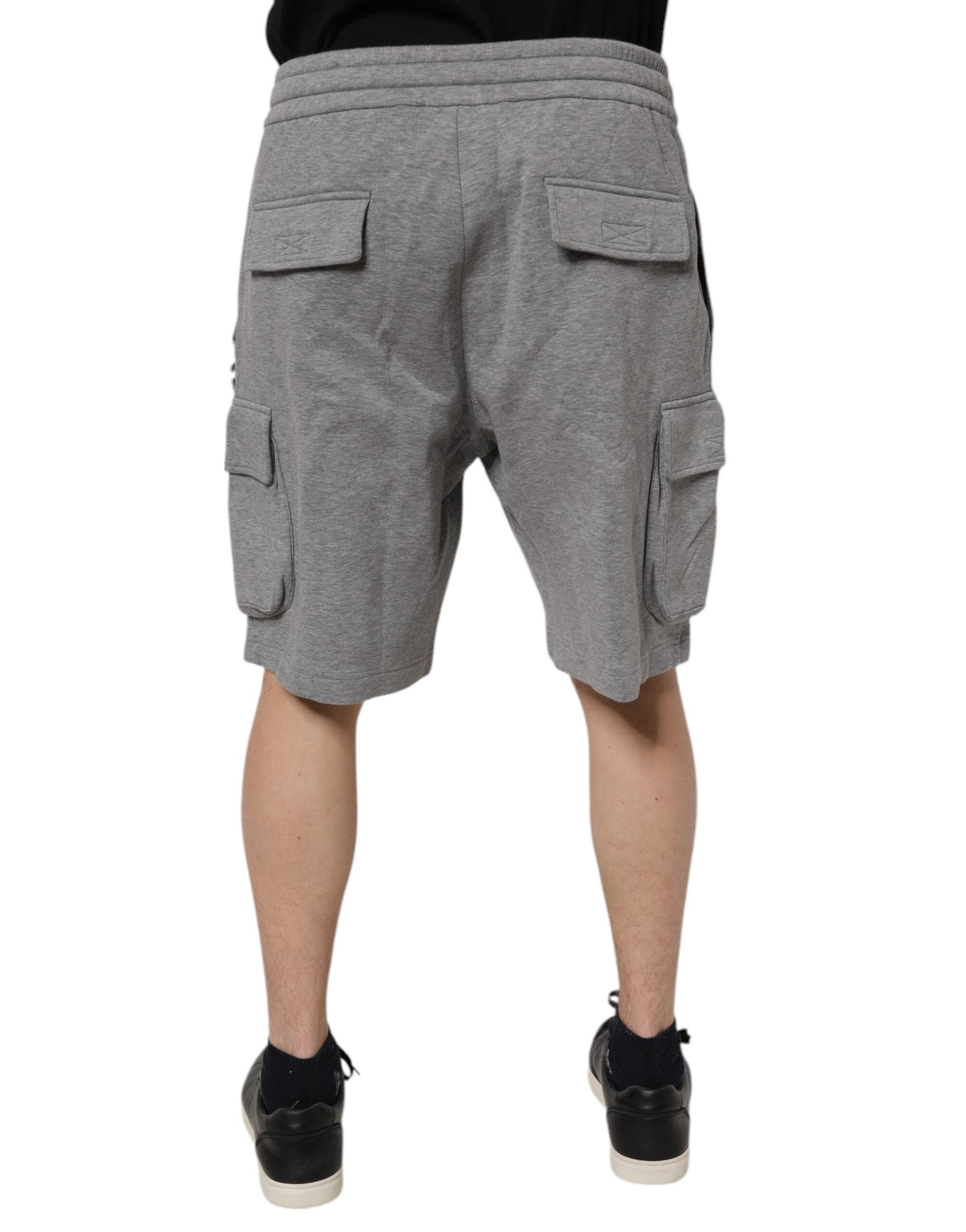 Gray Cotton Cargo Bermuda Sweatshorts Shorts