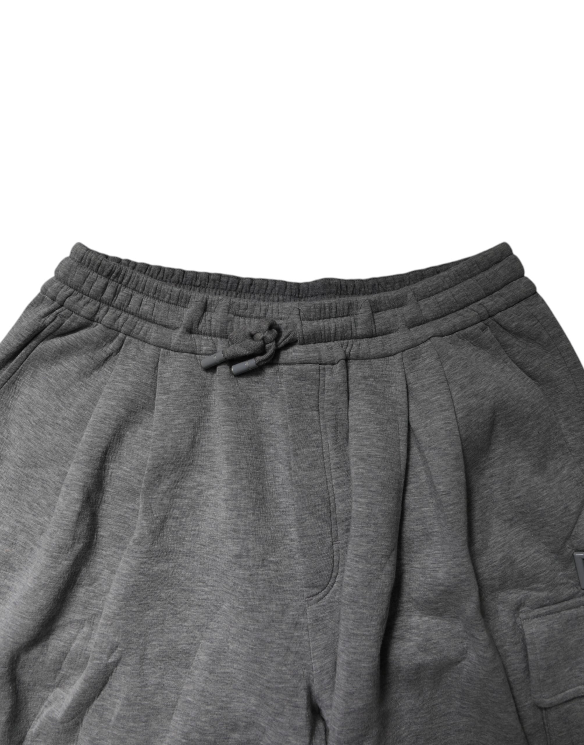 Gray Cotton Cargo Bermuda Sweatshorts Shorts