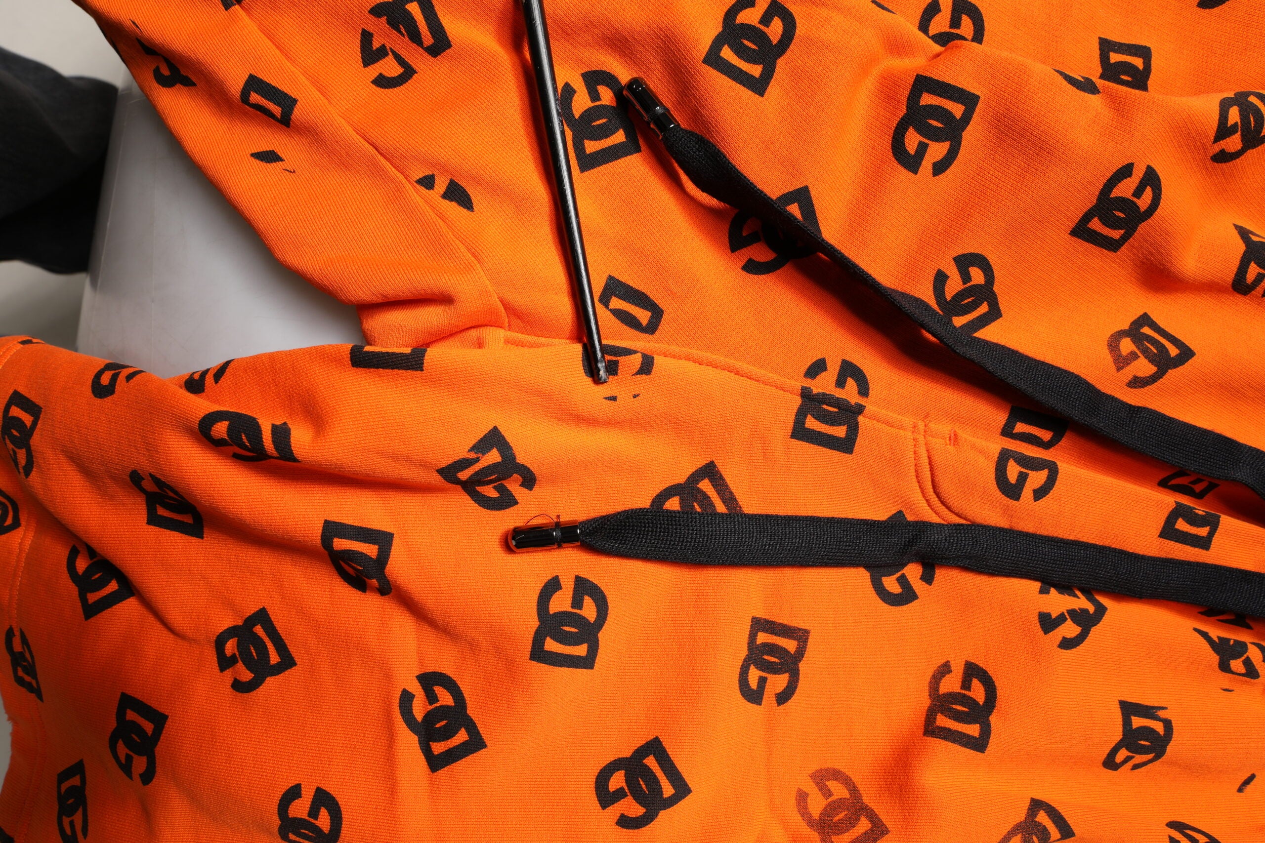Orange Logo Monogram Cotton Bermuda Shorts
