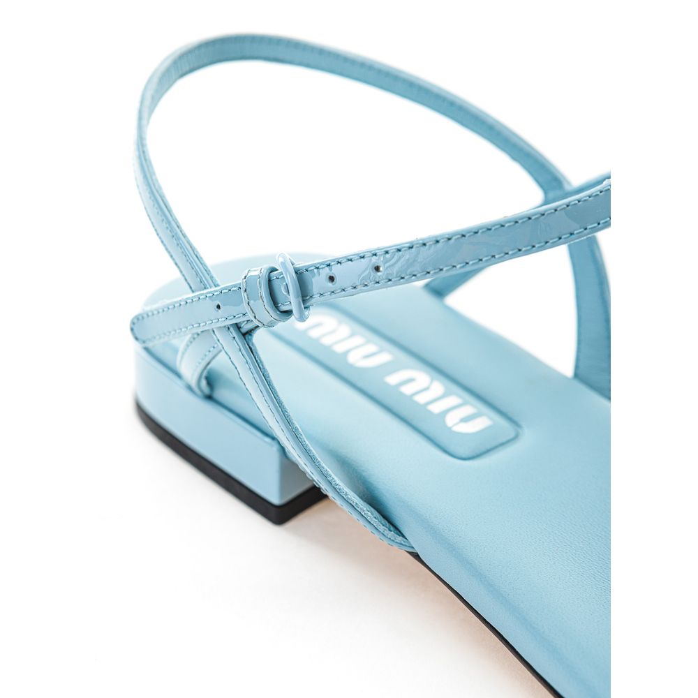 Miu Miu Blue Patent Leather Flip-Flop Sandals