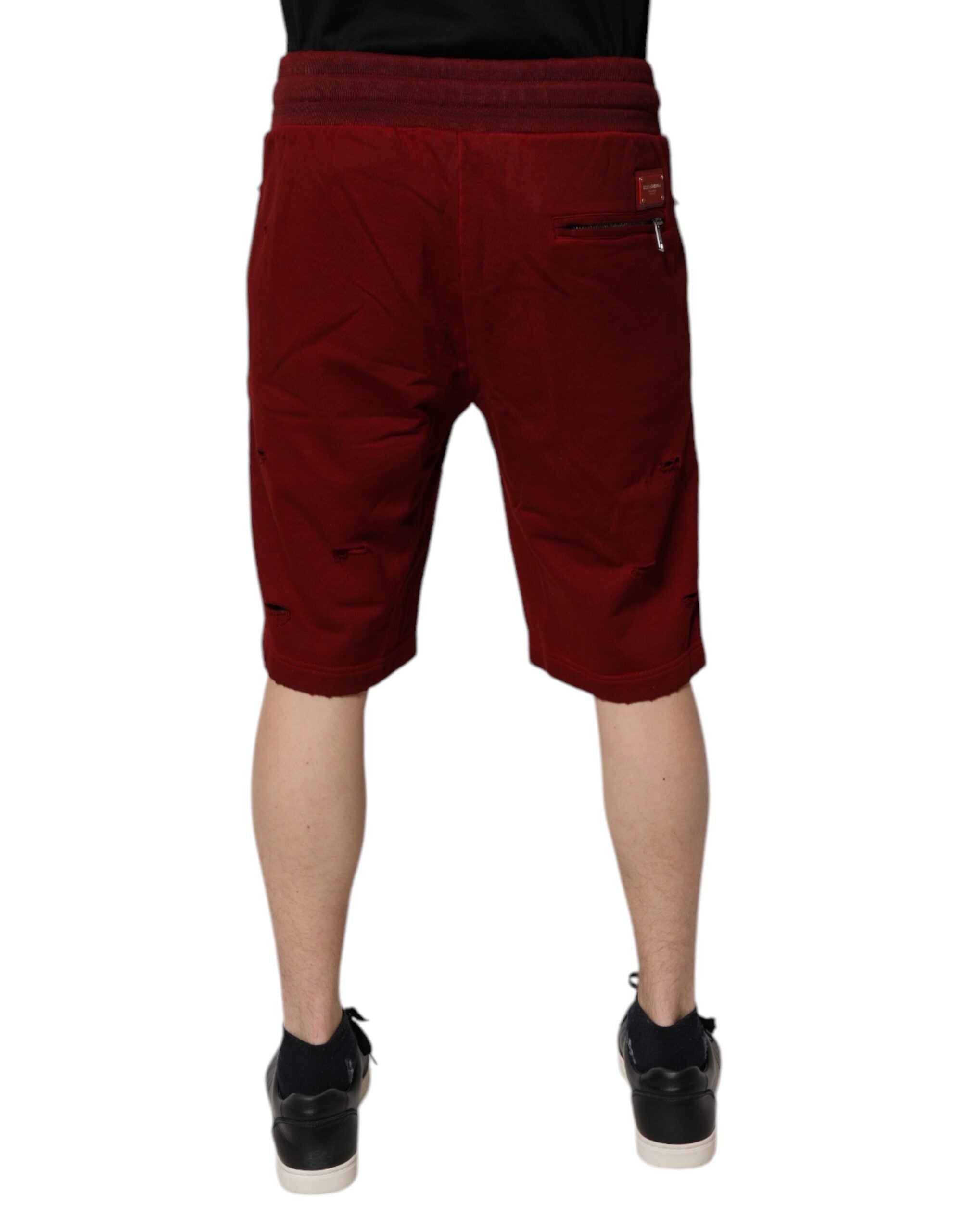 Bordeaux Cotton Bermuda Men Sweatshorts Shorts