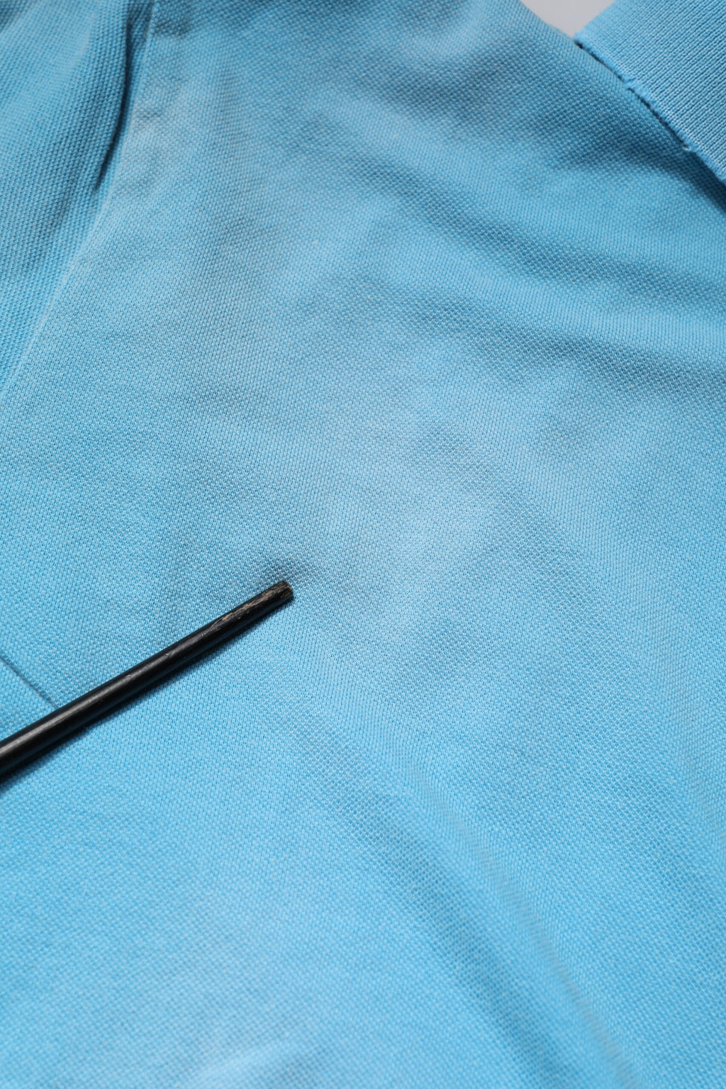 Blue Cotton Crown Collared Men Polo T-shirt