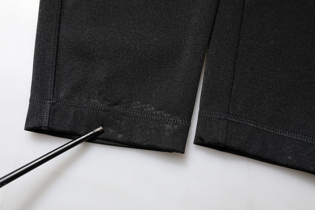 Black Nylon High Waist Slim Fit Pants