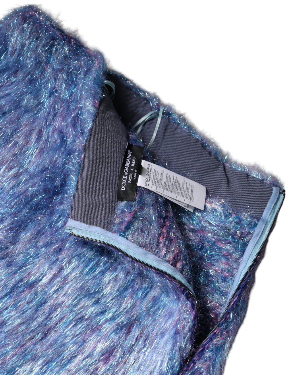 Multicolor Plush Fabric High Waist Mini Skirt