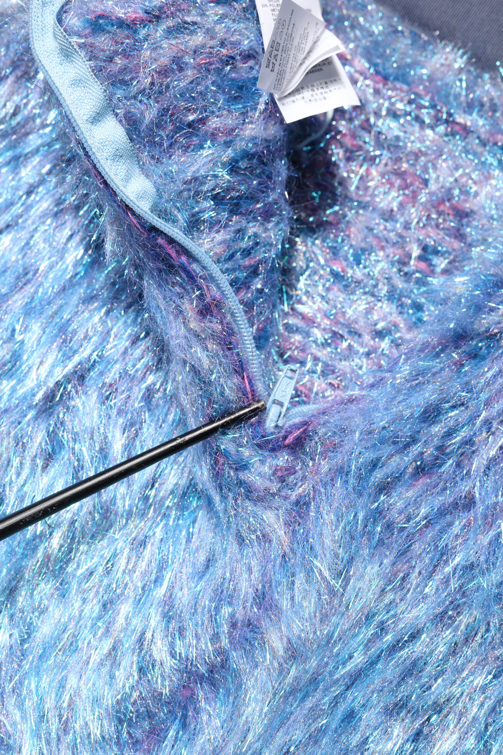 Multicolor Plush Fabric High Waist Mini Skirt