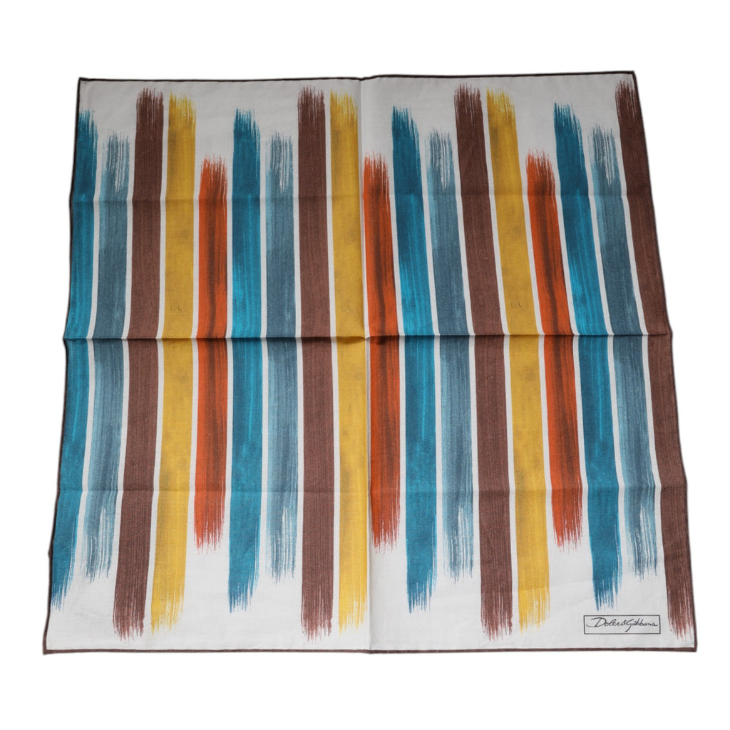Multicolor Stripes Cotton Square Foulard Scarf