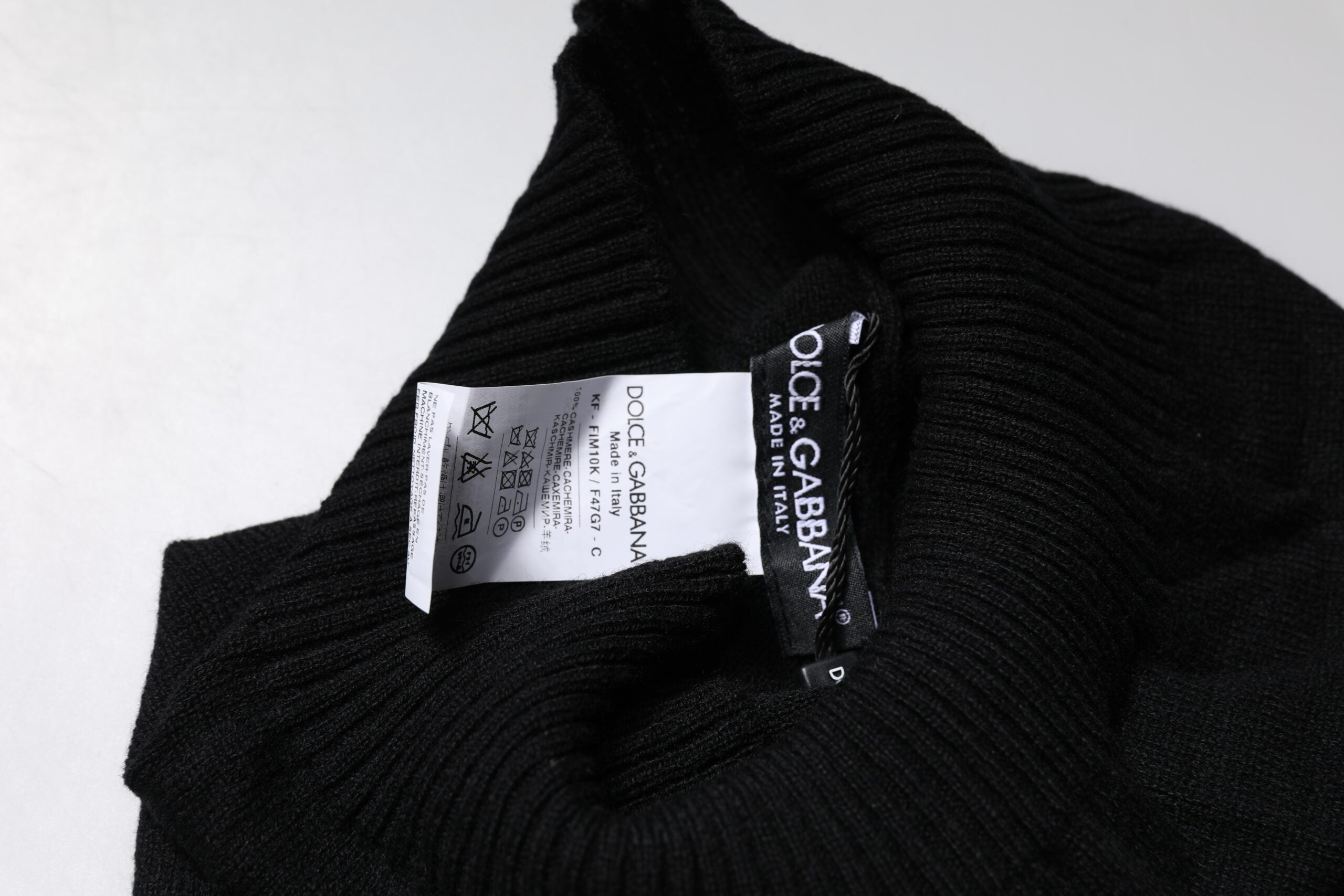 Black Cashmere Knitted Neck Warmer Foulard Scarf