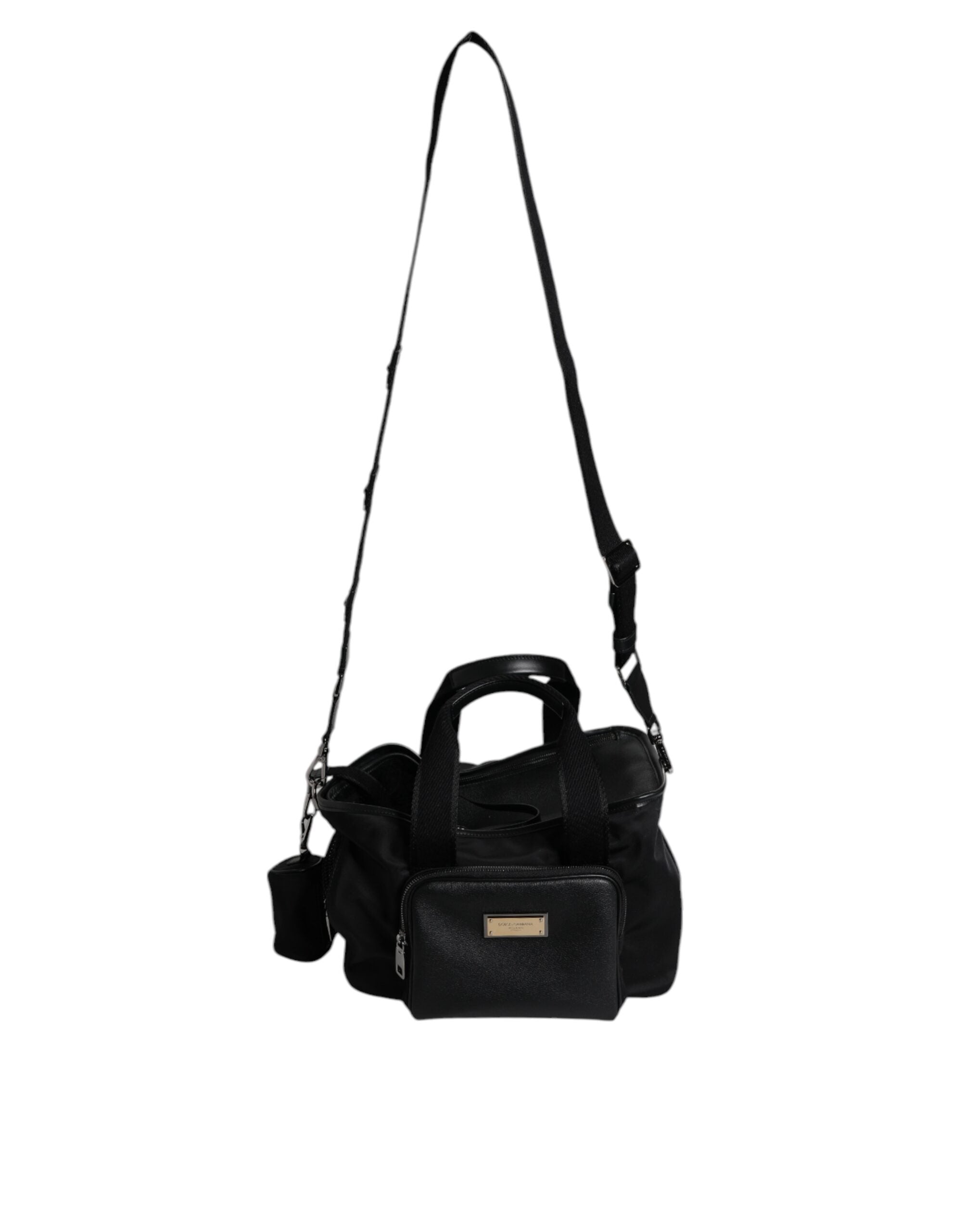 Black Shoulder Strap Pet Carry Logo Plaque Bag