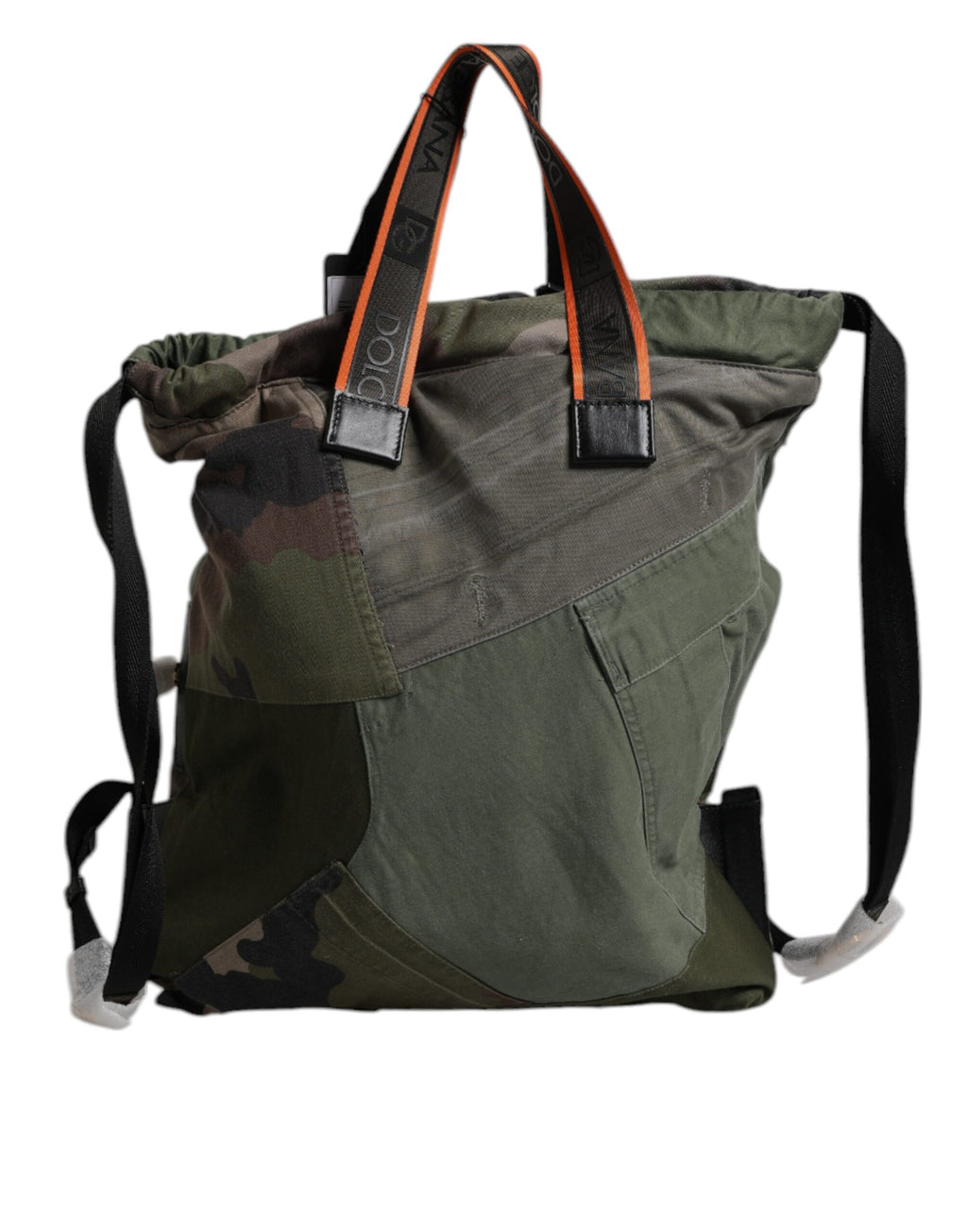 Military Green Patchwork Rucksack Backpack Bag