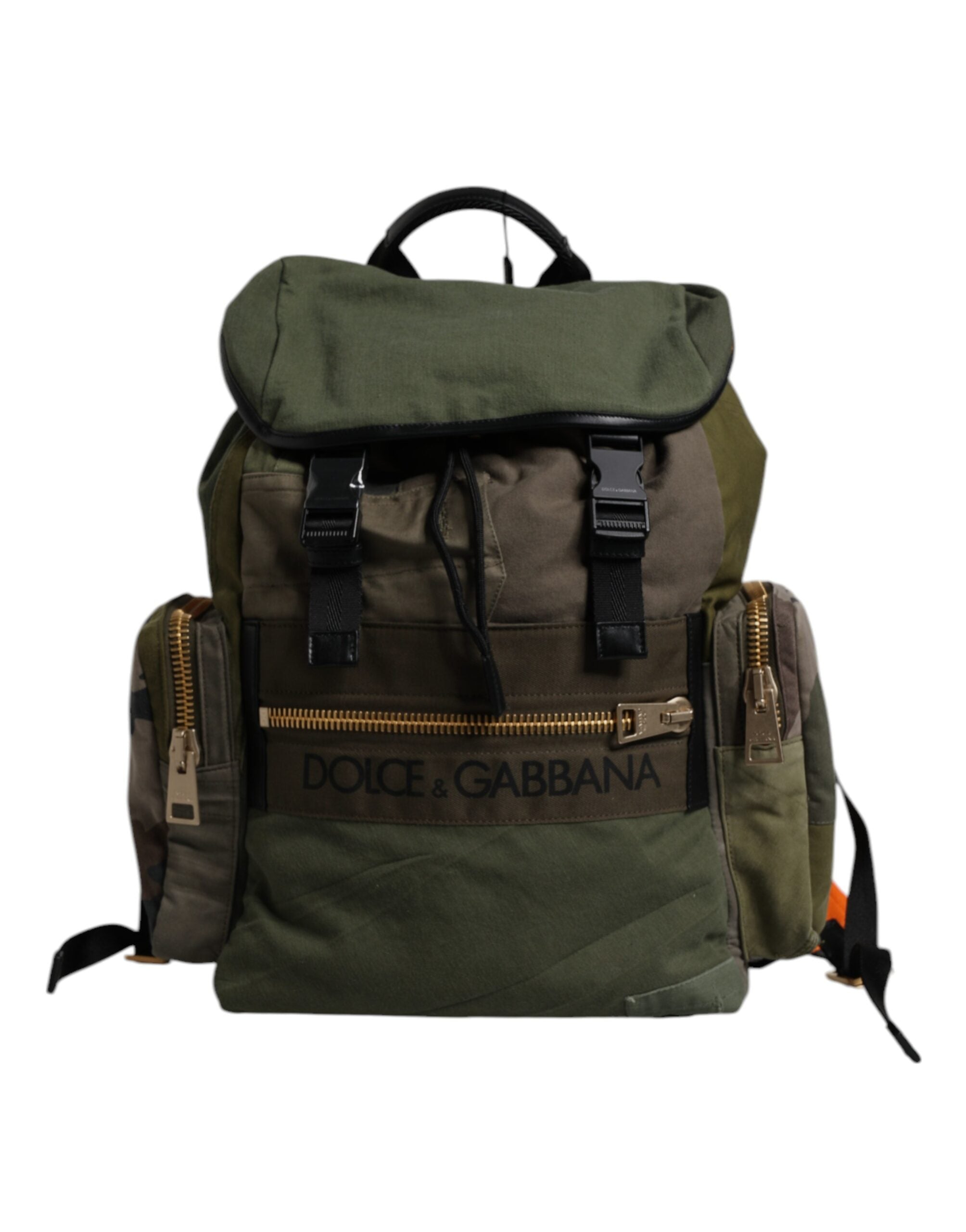Military Green Patchwork Travel Backpack Bag