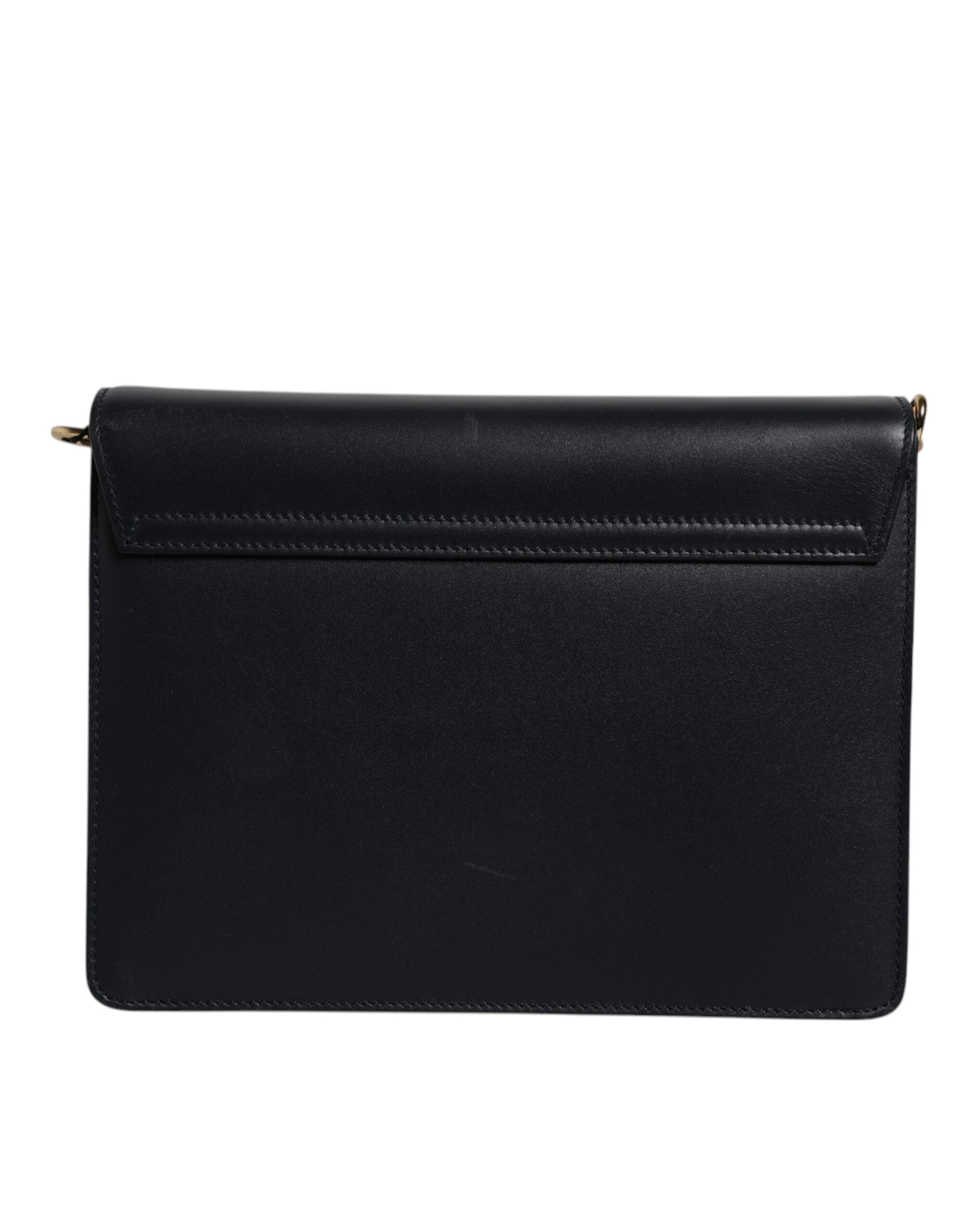 Black Calfskin Leather Shoulder Strap Bag