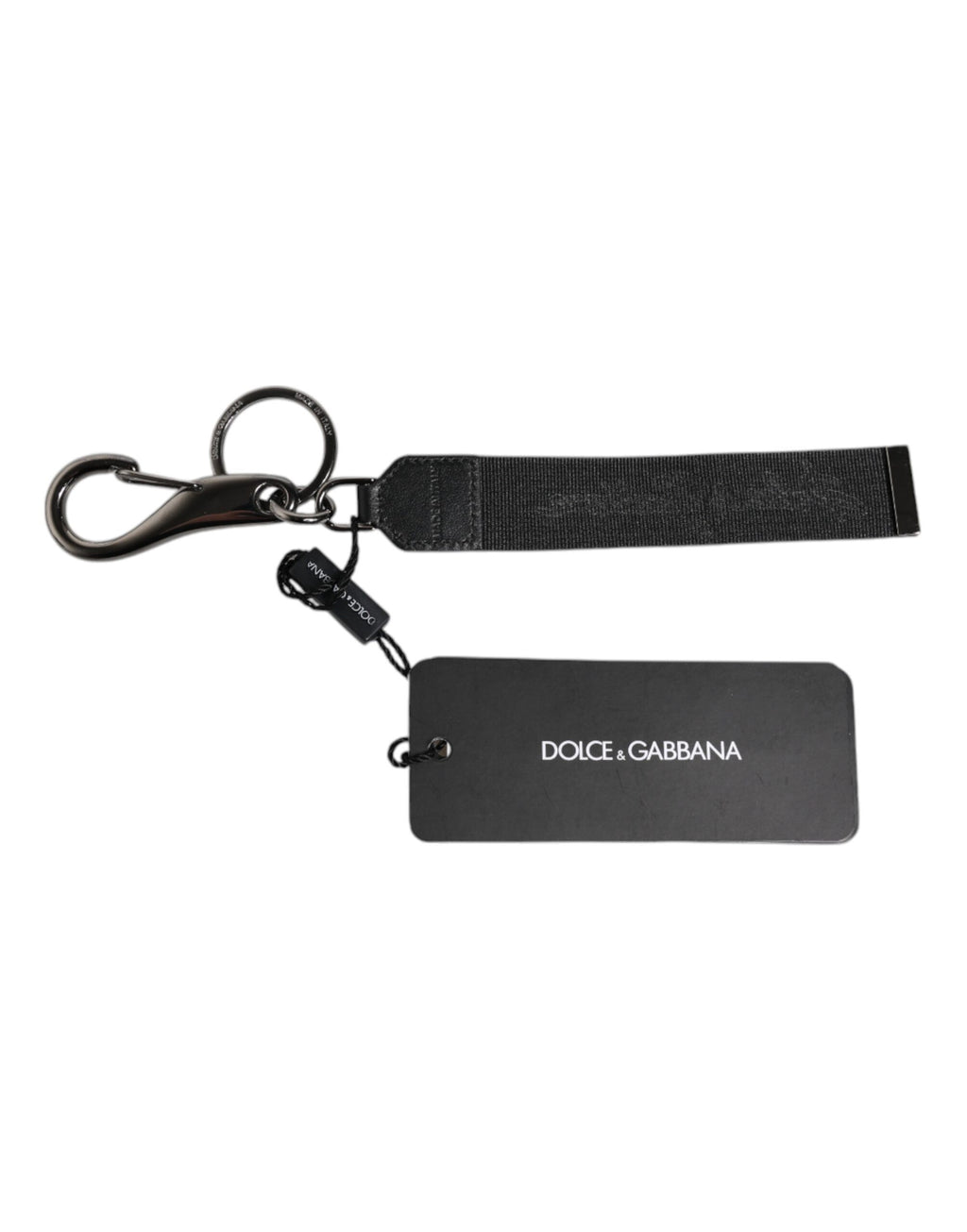 Black Logo Nylon Silver Brass Men Holder Keychain Keyring