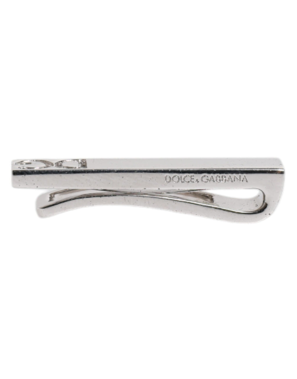 Silver Tone Brass Logo Branded Tie Clip Bar