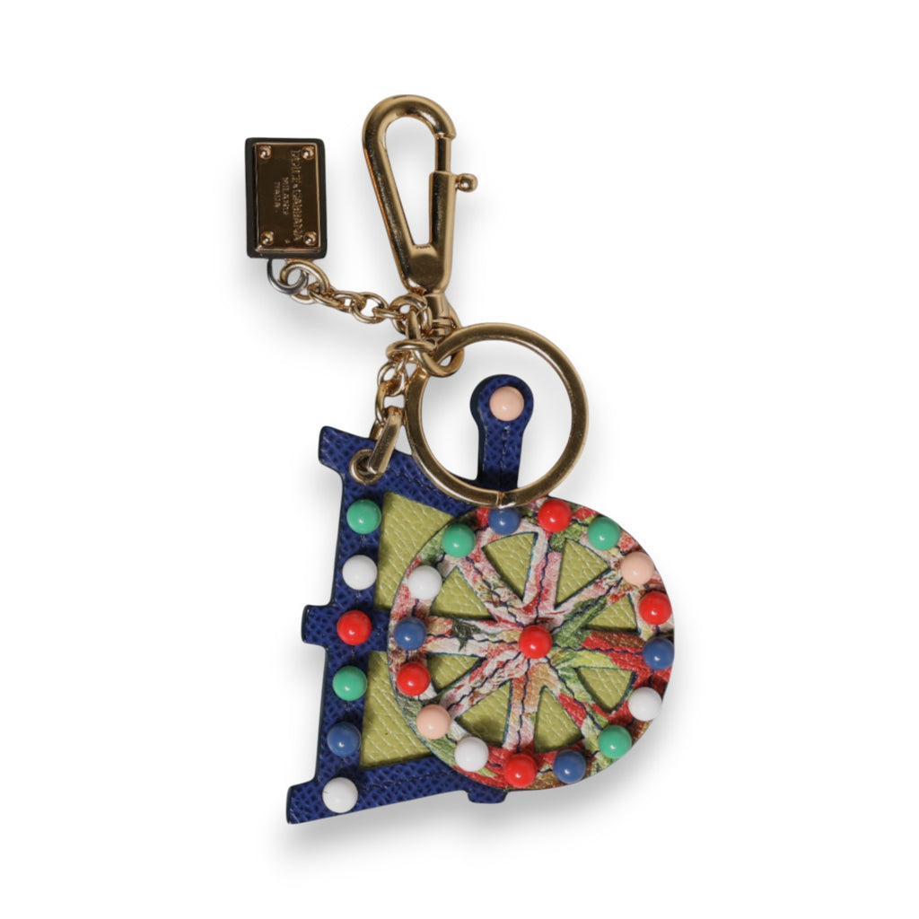 Multicolor Gold Tone Carretto Keychain Keyring