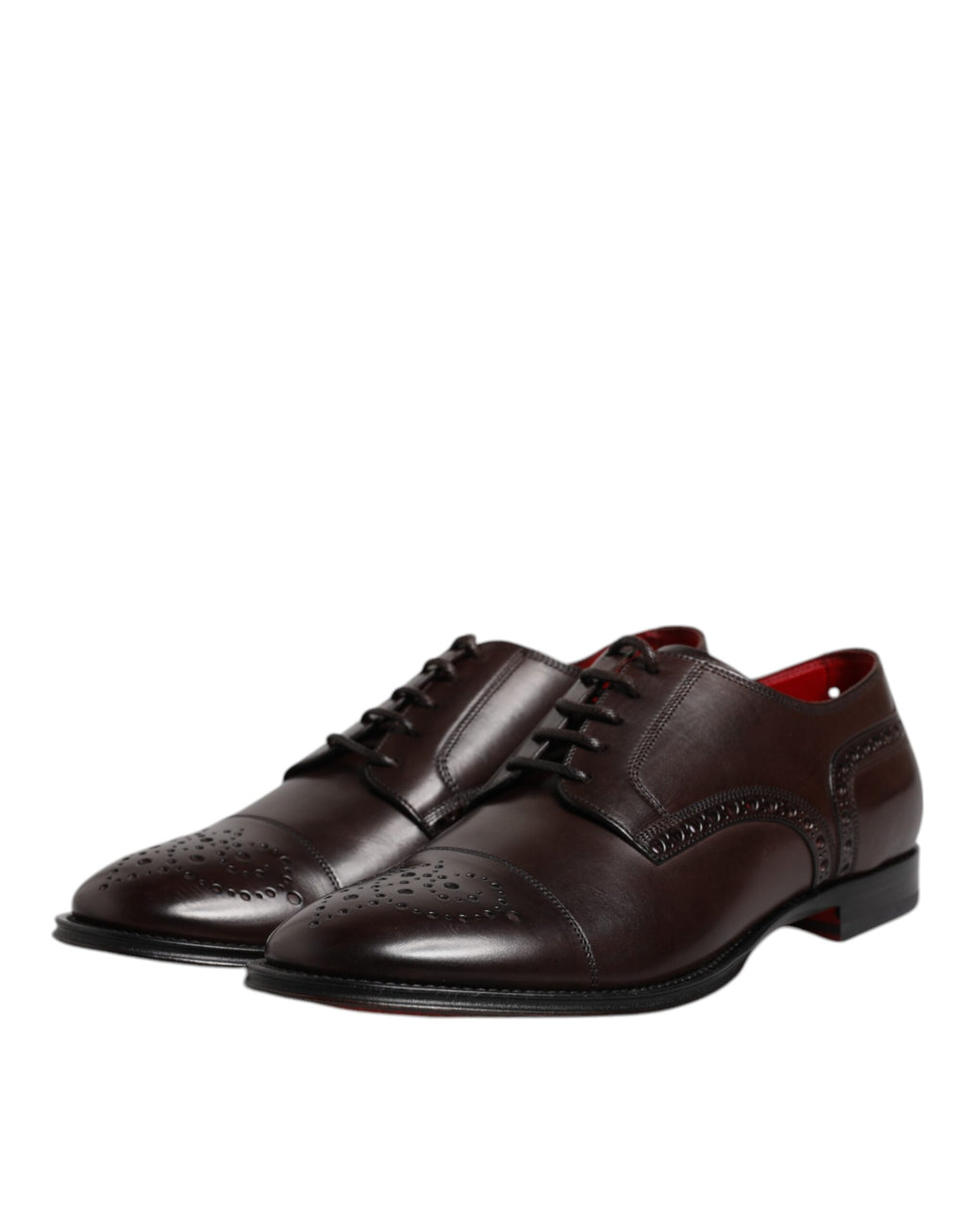 Maroon Calfskin Leather Derby Men Dress Shoes