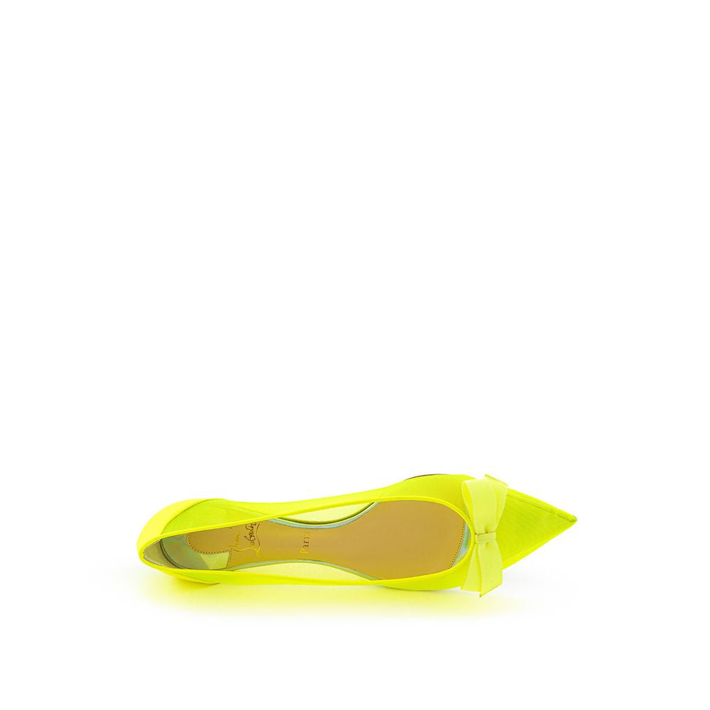 Christian Louboutin Yellow Mesh Ballet Flats