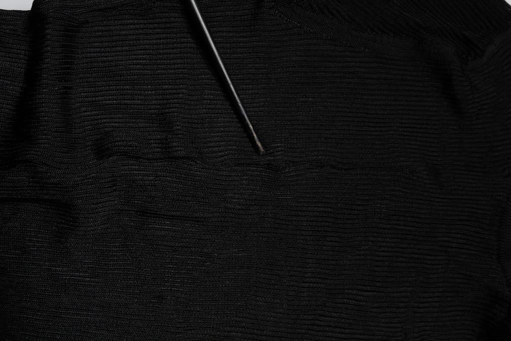 Black Knit Long Sleeves Turtleneck Slim Top