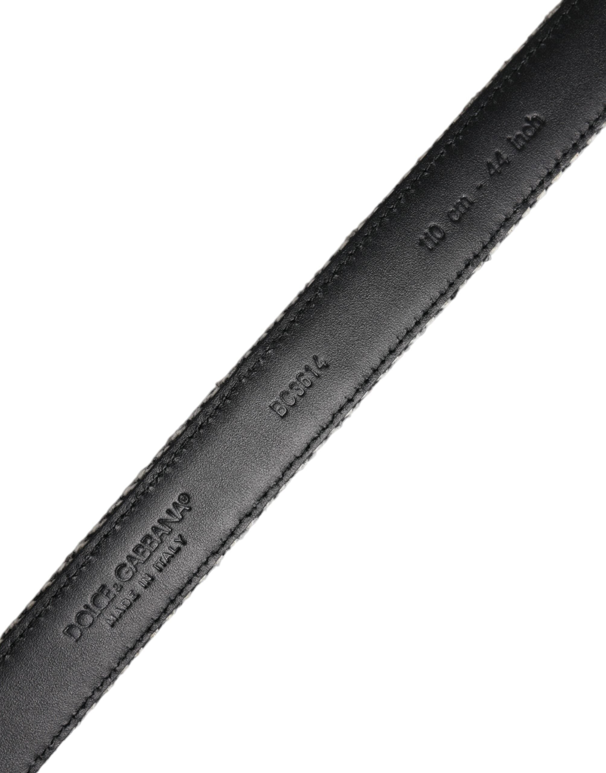 Black White Silver Tone Metal Buckle Belt