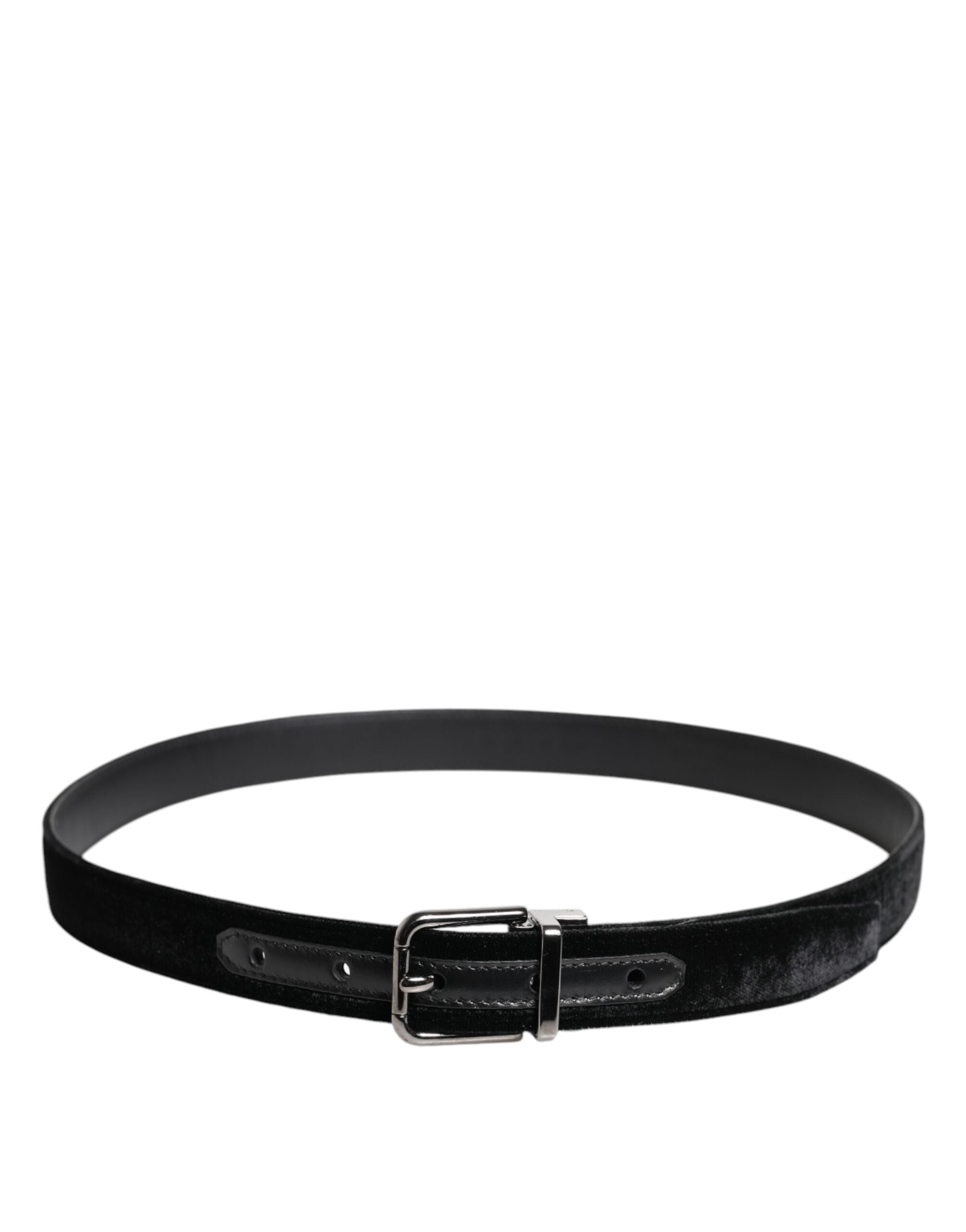 Black Leather Metal Buckle Classic Belt