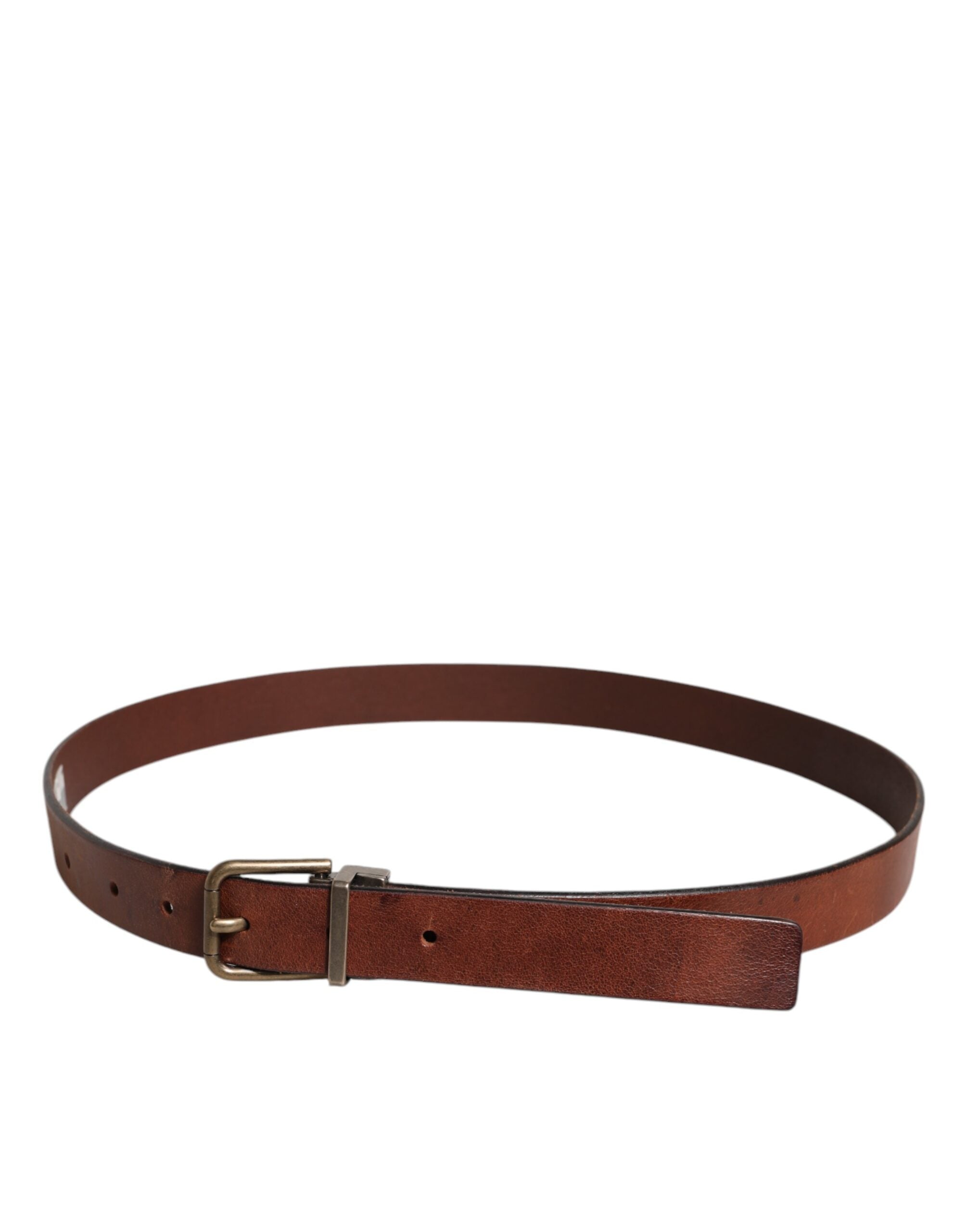 Brown Leather Metal Buckle Classic Belt