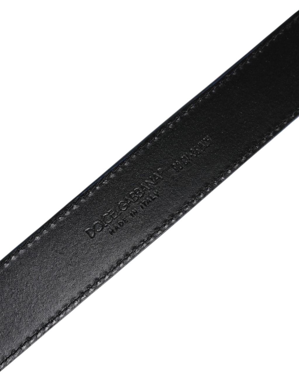 Blue Beige Leather Weaved Metal Buckle Belt