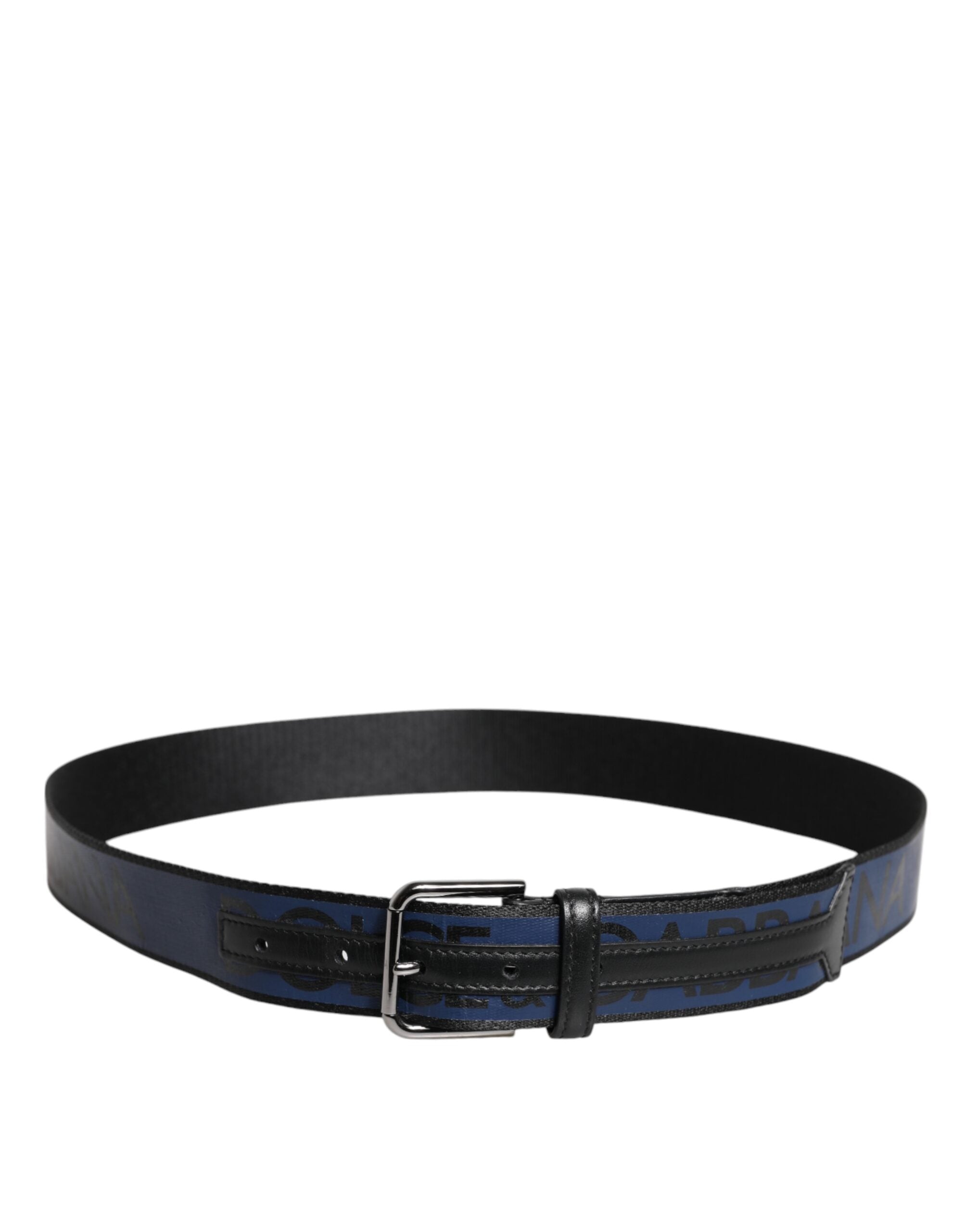 Black Blue Polyester Printed Metal Buckle Belt